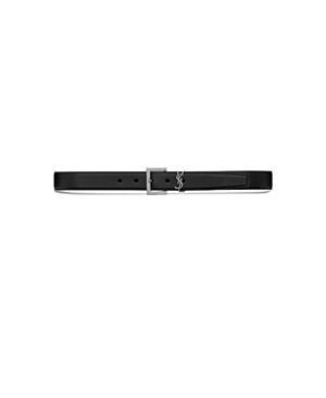 Saint Laurent Cassandre Belt with Square Buckle in Smooth Leather Product Image