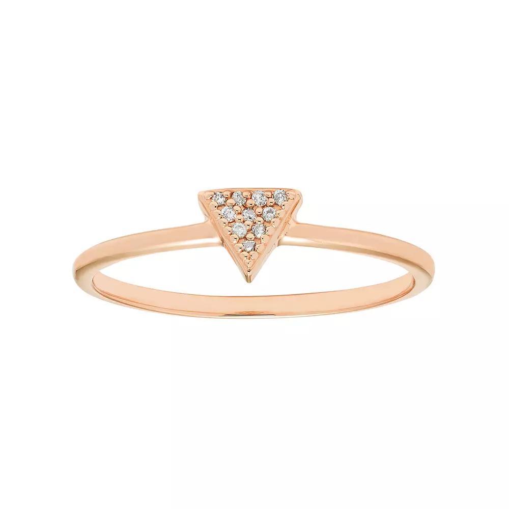10k Gold Diamond Accent Triangle Ring, Womens Yellow Product Image