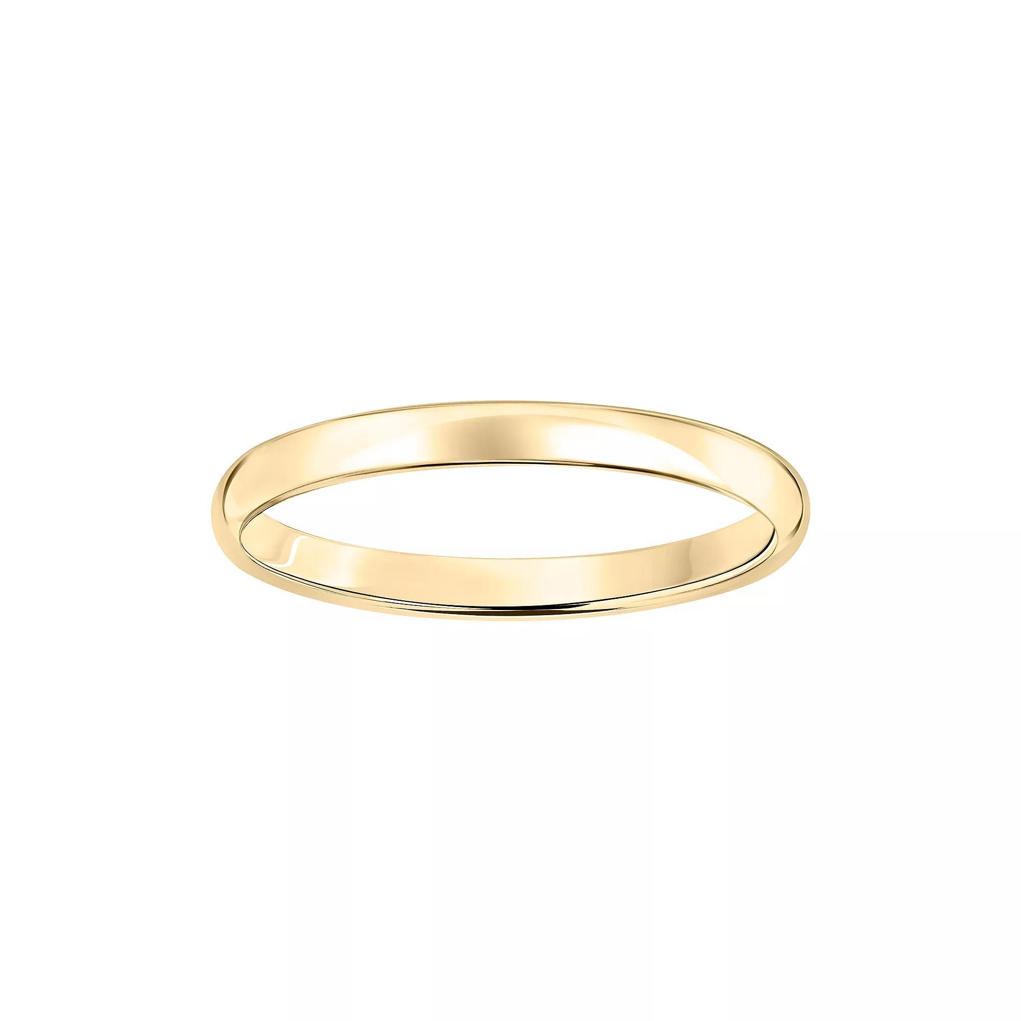 10k Gold 2 mm Polished Dome Wedding Band, Women's, Size: 6, Pink Product Image
