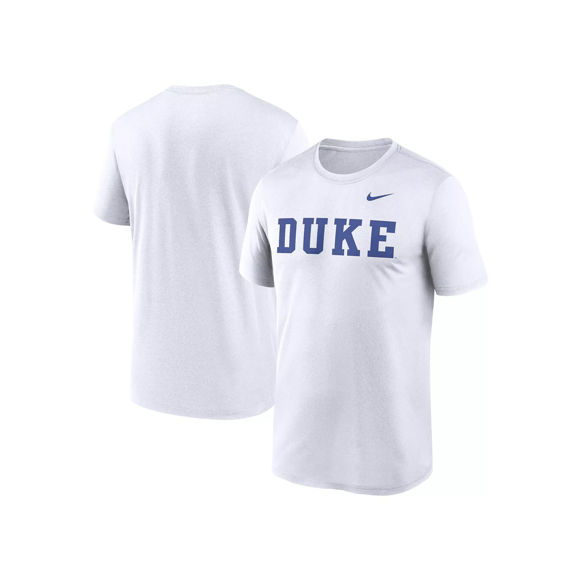Men's Nike White Duke Blue Devils Primetime Legend Wordmark T-Shirt, Size: XL Product Image