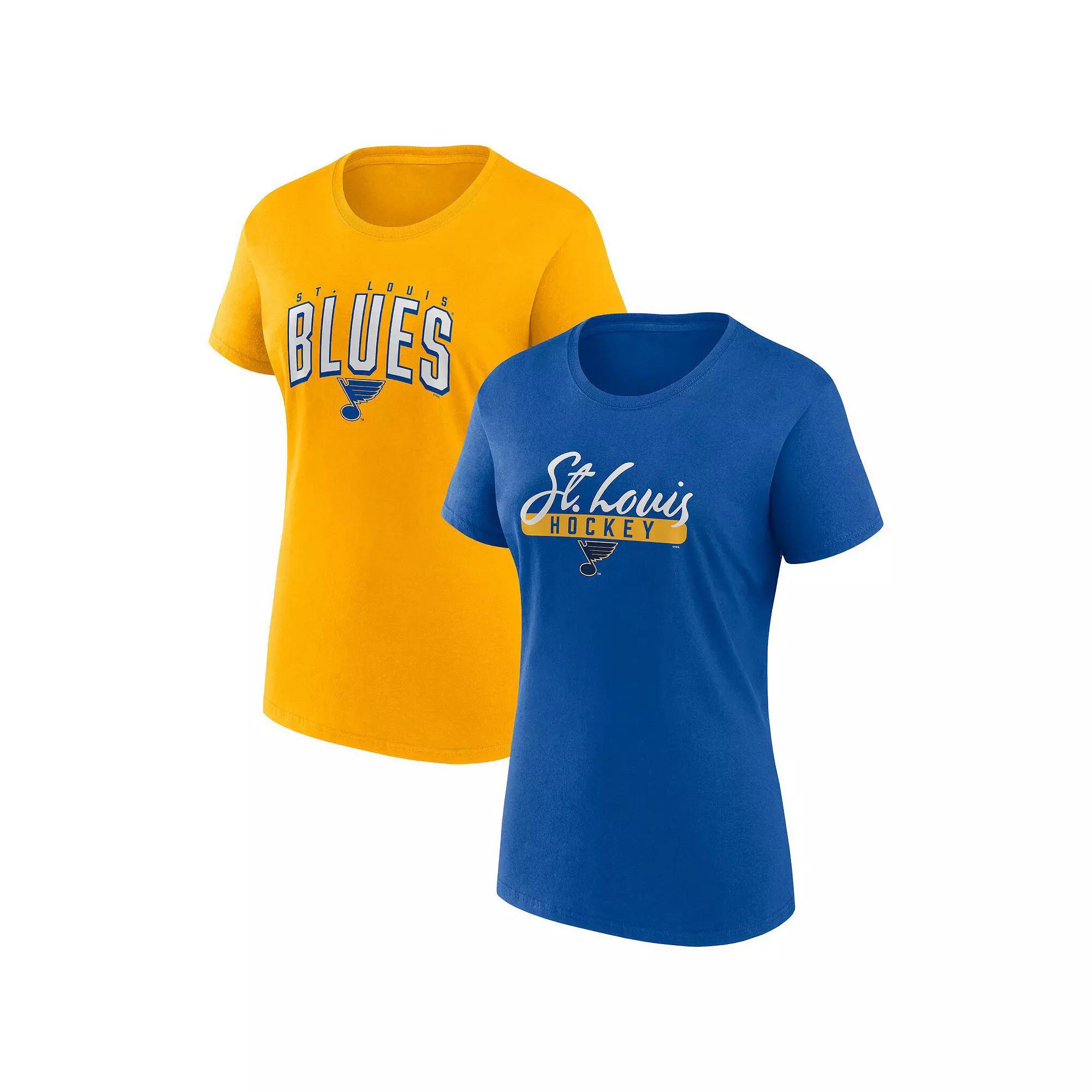 Women's Fanatics Branded Blue/Gold St. Louis Blues Two-Pack Fan T-shirt Set, Size: Medium Product Image