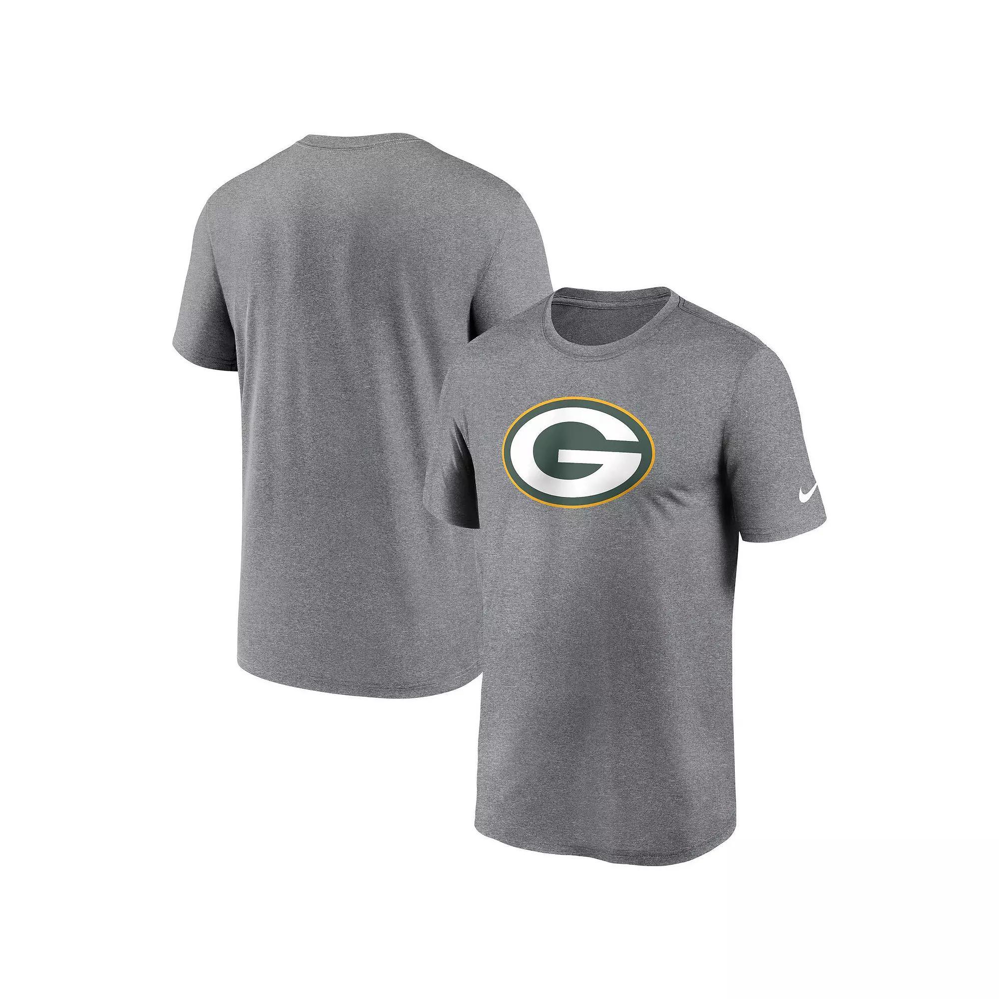 Men's Nike  Heather Charcoal Green Bay Packers Legend Logo Performance T-Shirt, Size: 3XL Product Image
