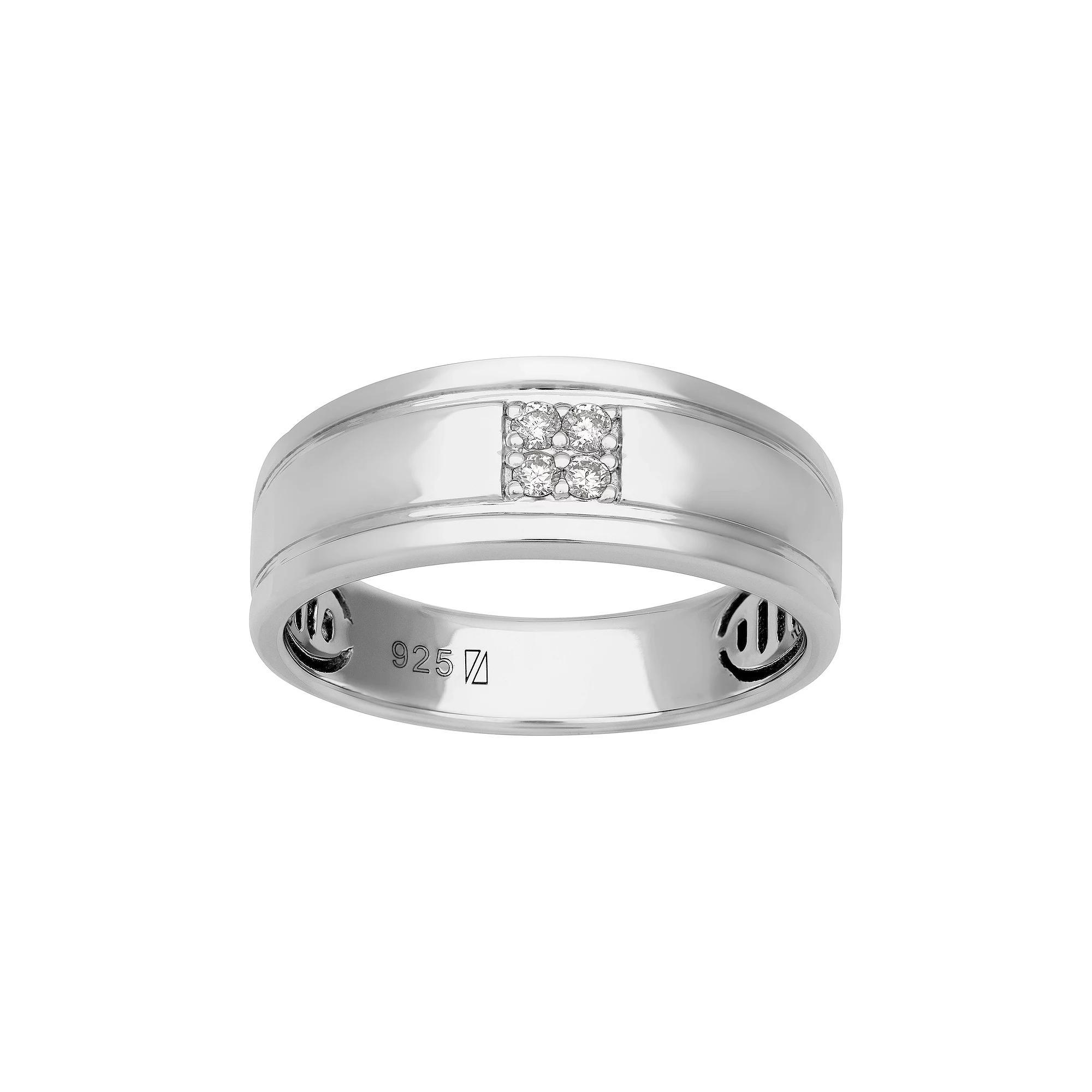 Men's AXL Sterling Silver 1/10 Carat T.W. Diamond Ring, Size: 11 Product Image