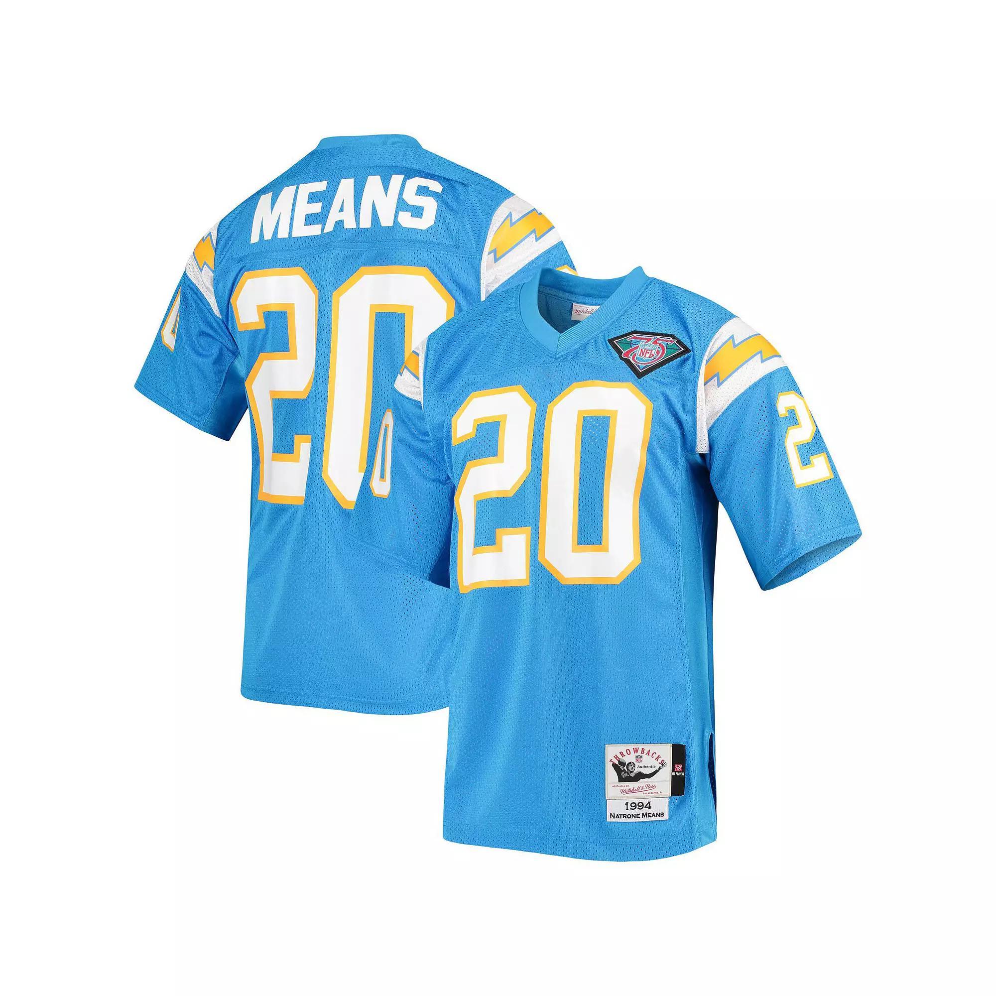 Men's Mitchell & Ness Natrone Means Powder Blue Los Angeles Chargers Authentic Retired Player Jersey, Size: 36, Light Product Image