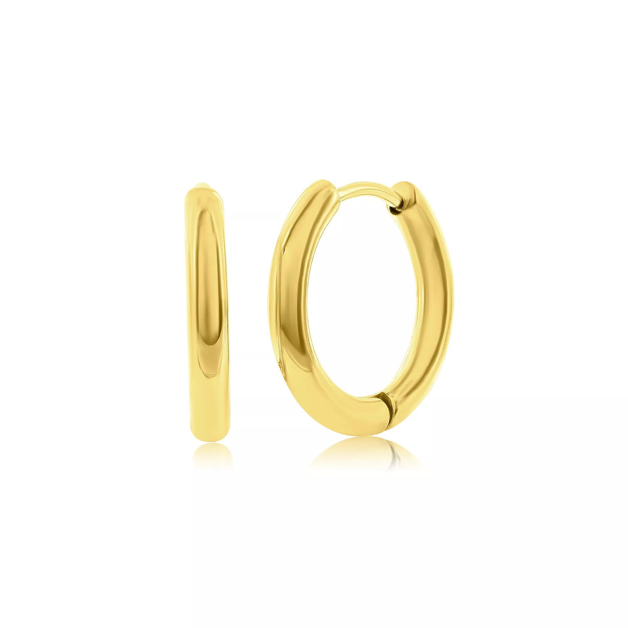 Metallo 11.5mm Polished Hoop Earrings, Men's, Stainless Product Image
