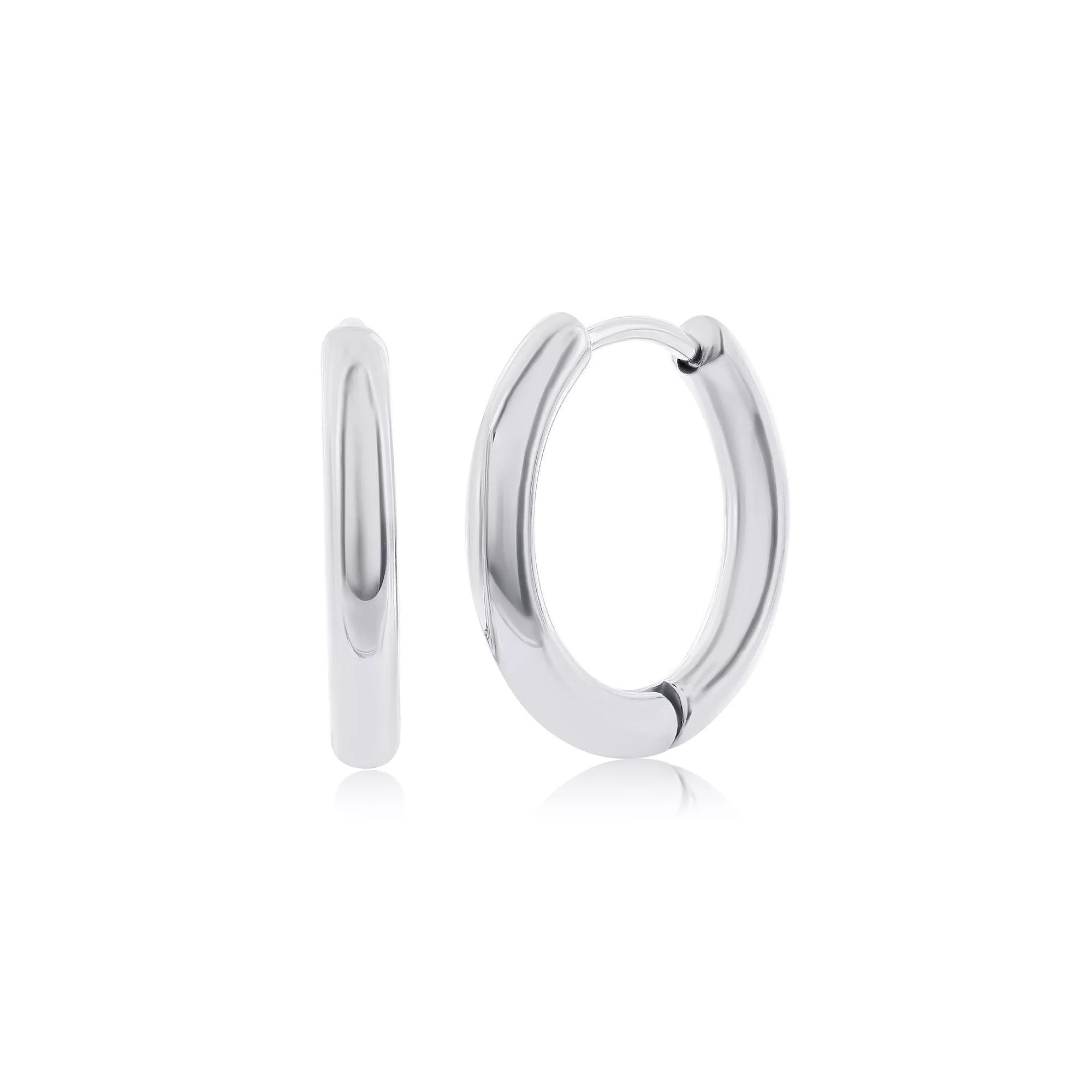 Metallo 11.5mm Polished Hoop Earrings, Men's, Stainless Product Image