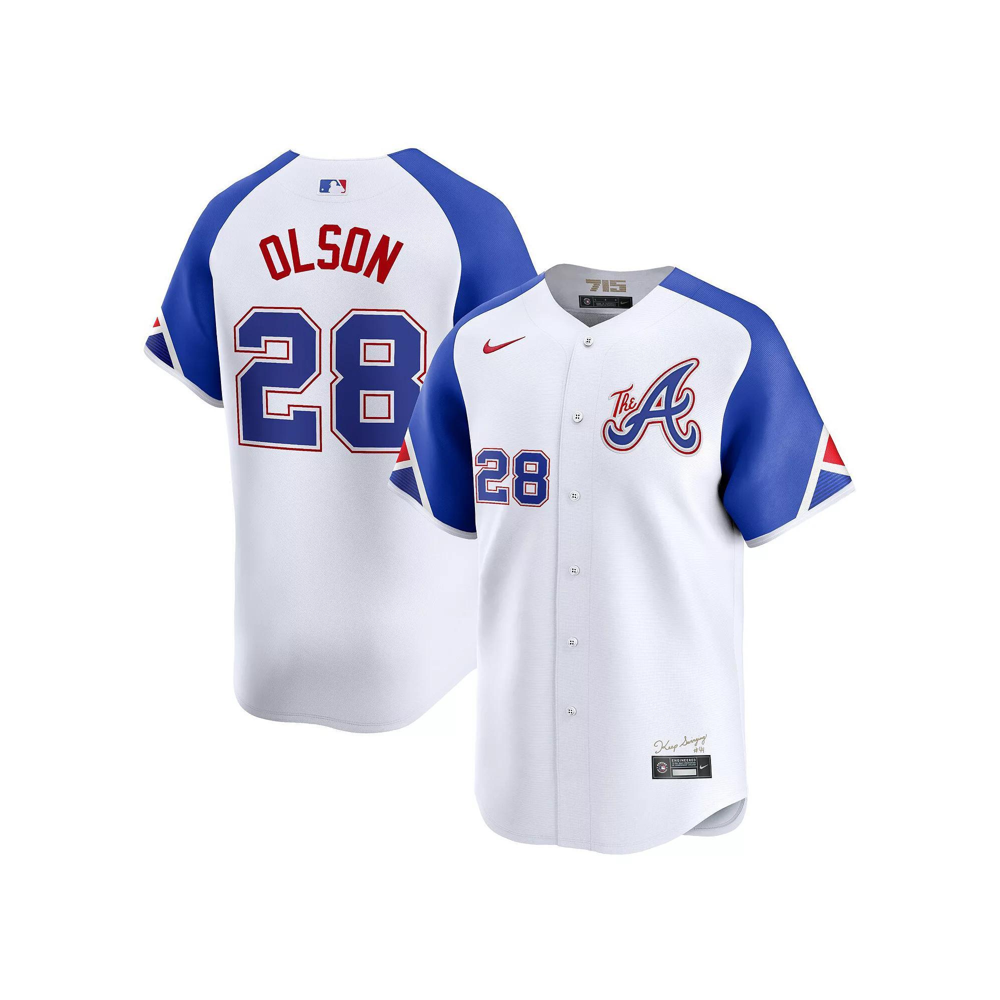 Men's Nike Matt Olson White Atlanta Braves City Connect Limited Player Jersey, Size: Medium Product Image