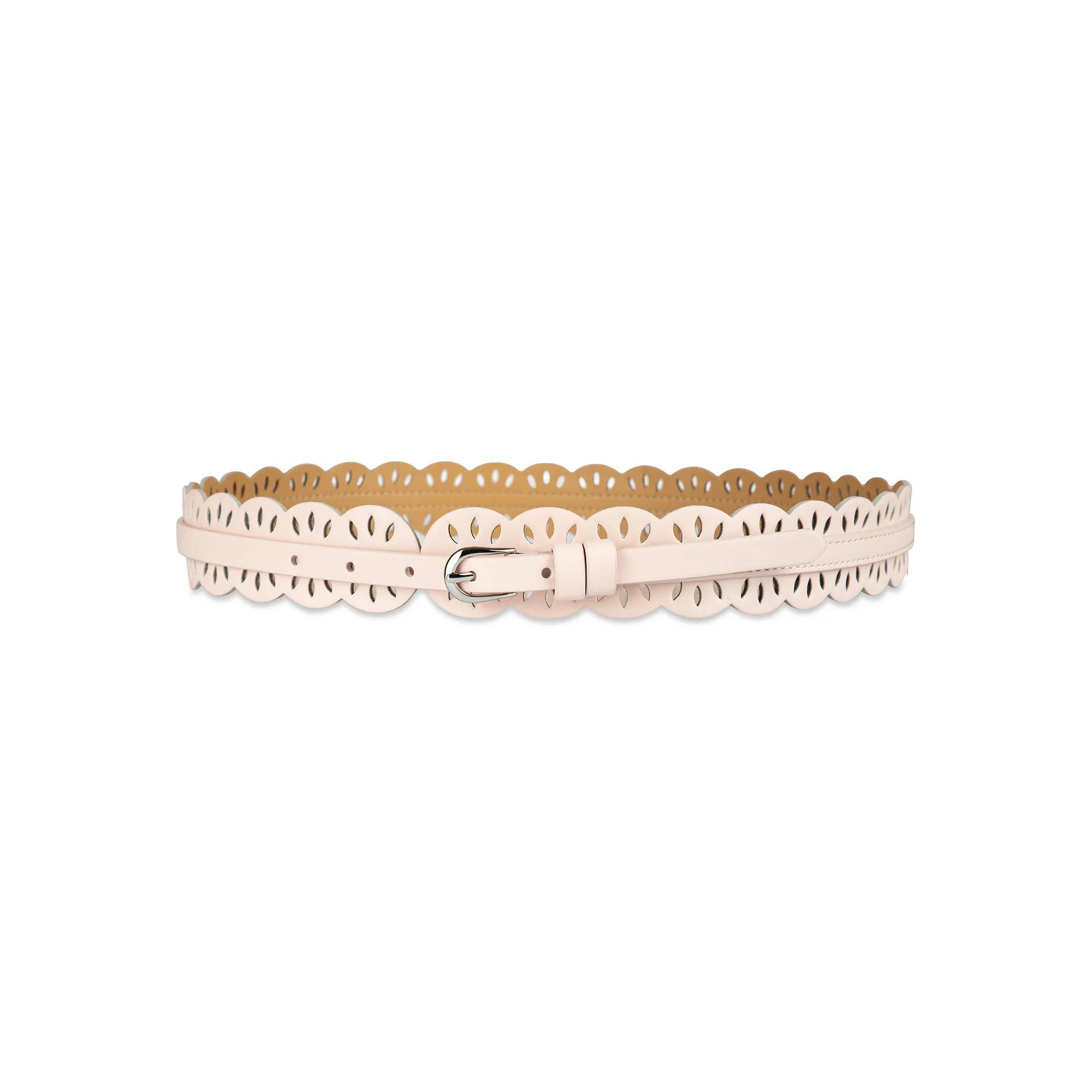Women's LC Lauren Conrad Scalloped Edge Eyelet Belt, Size: Small, Blush Product Image