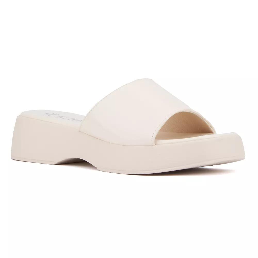 Olivia Miller Women's Ambition Platform Sandals, Size: 10, White Product Image