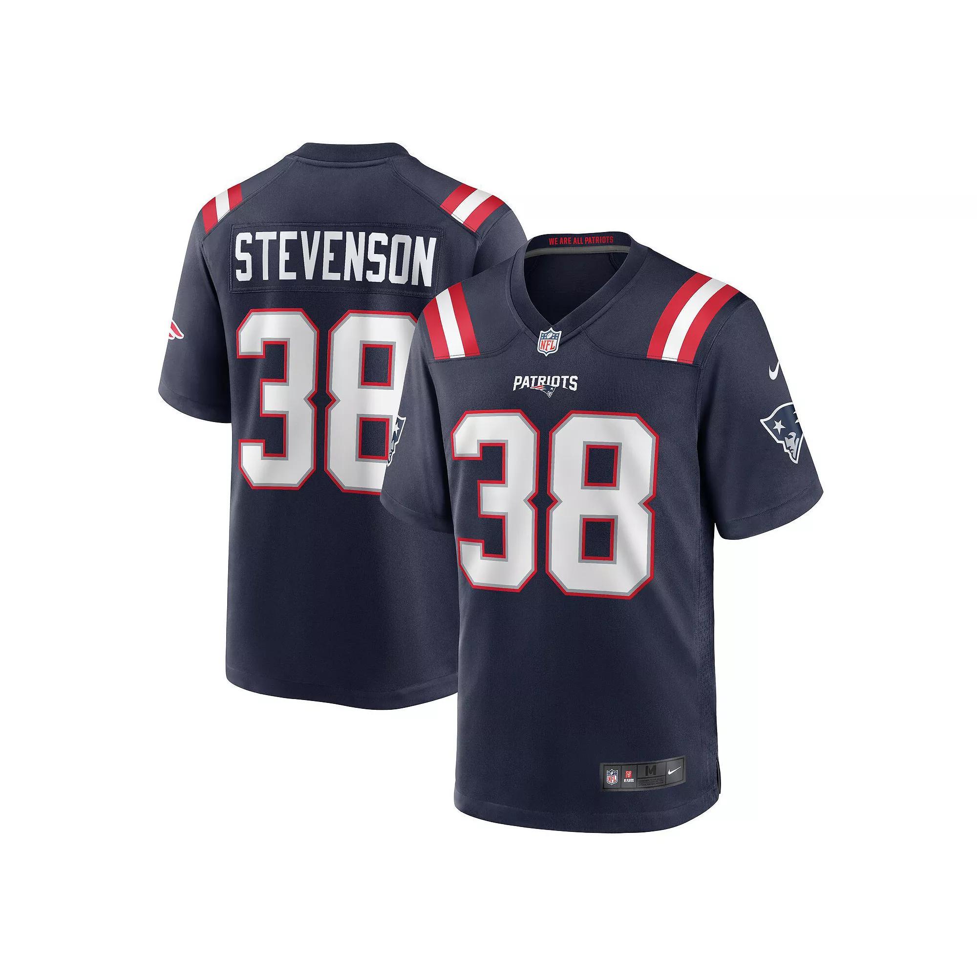 Men's Nike Rhamondre Stevenson Navy New England Patriots Game Jersey, Size: Large, Blue Product Image