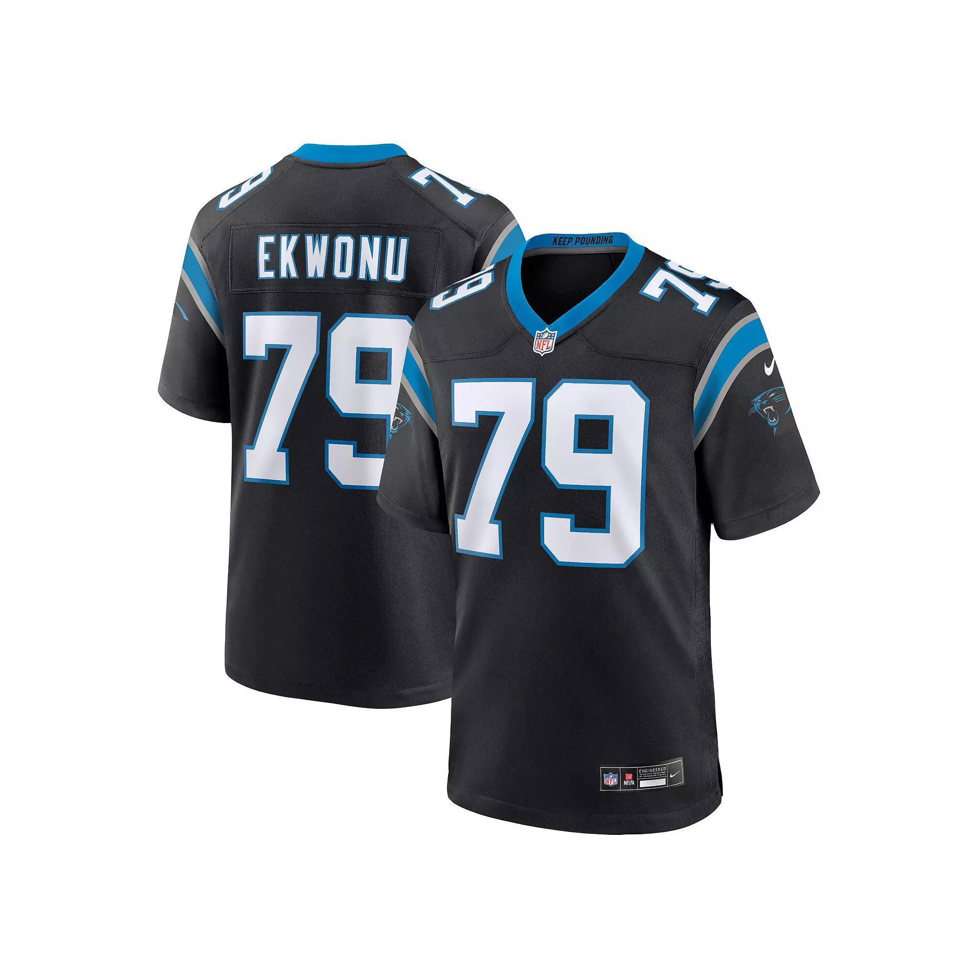 Men's Nike Ikem Ekwonu Black Carolina Panthers Game Jersey, Size: 3XL Product Image
