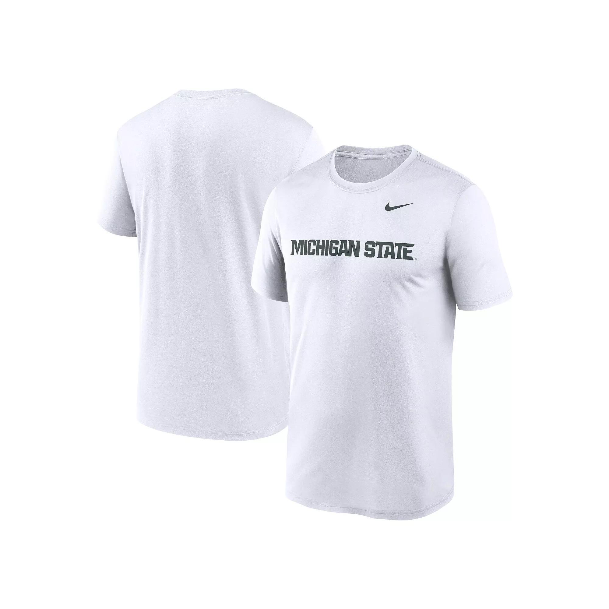 Men's Nike White Michigan State Spartans Primetime Legend Wordmark T-Shirt, Size: Large Product Image