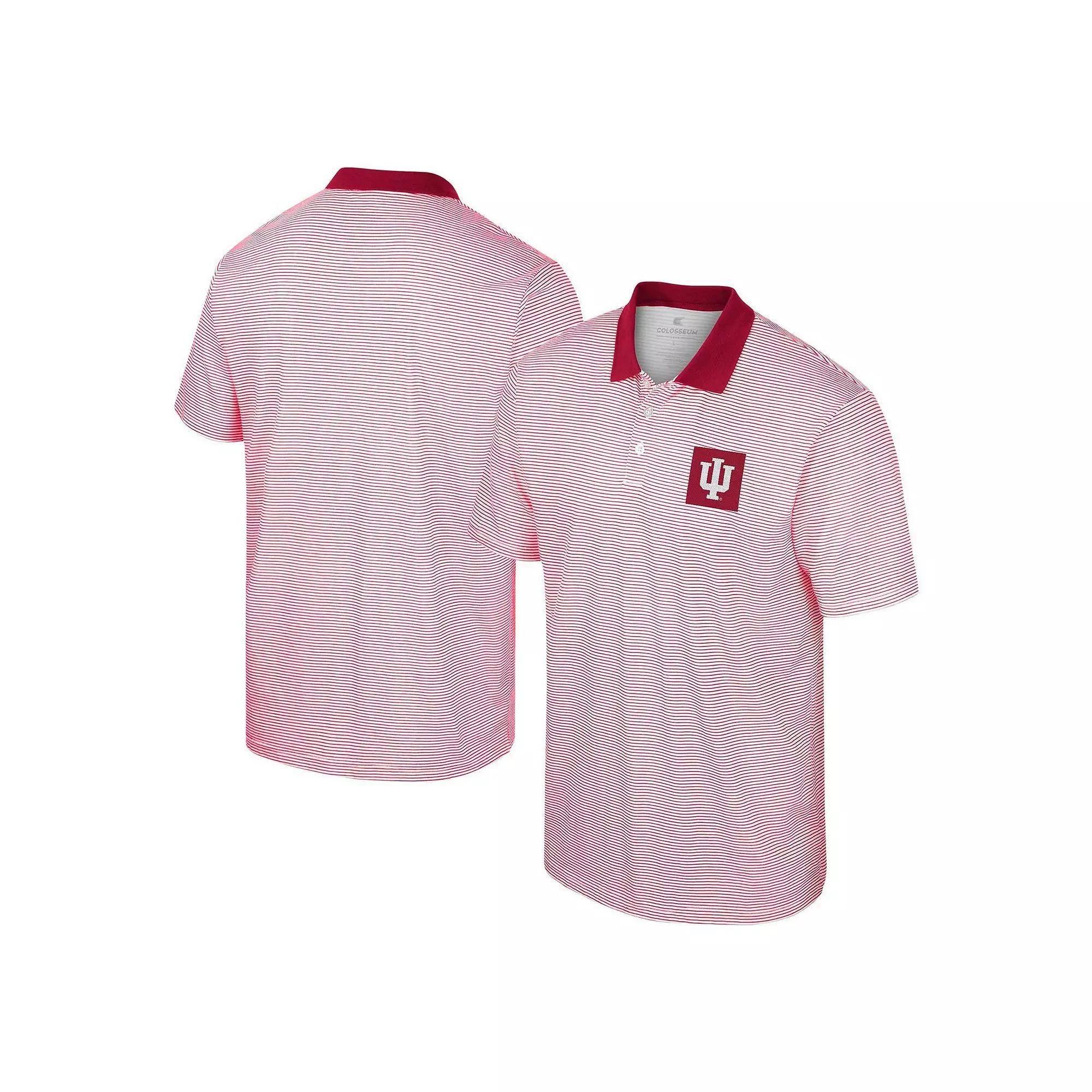 Mens Colosseum Indiana Hoosiers Print Stripe Polo Product Image