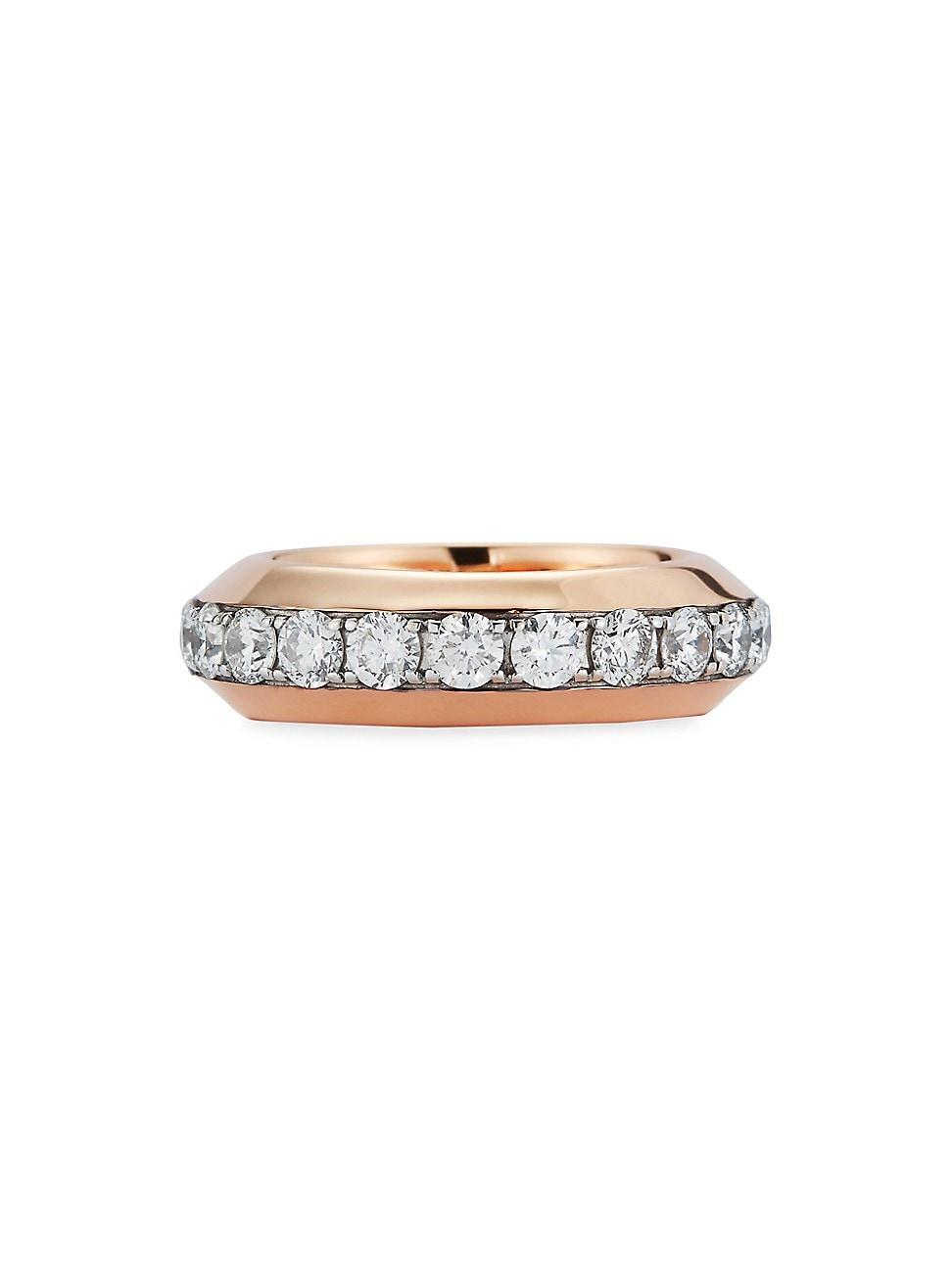 Womens Grant 18K Rose Gold & Diamond Angled Band Ring Product Image