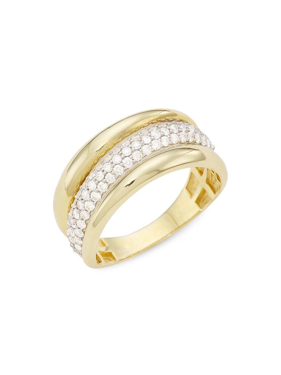 Womens 14K Yellow Gold & 0.6 TCW Diamond Ring Product Image