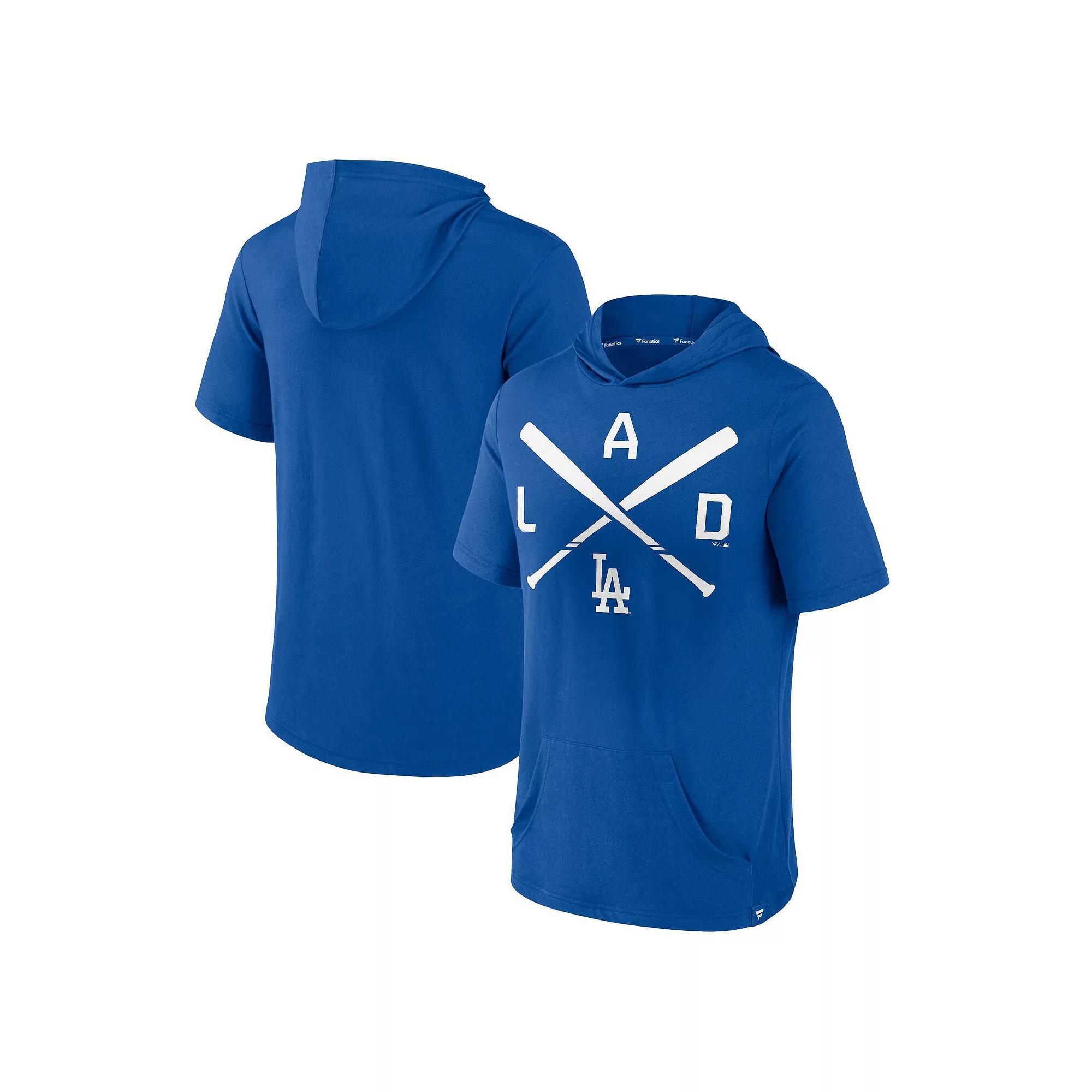 Men's Fanatics Branded Royal Los Angeles Dodgers Iconic Rebel Short Sleeve Pullover Hoodie, Size: Medium, Blue Product Image
