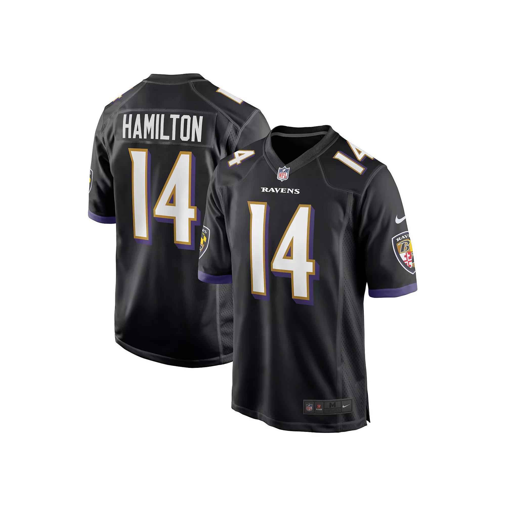 Men's Nike Kyle Hamilton Black Baltimore Ravens Player Game Jersey, Size: 2XL Product Image
