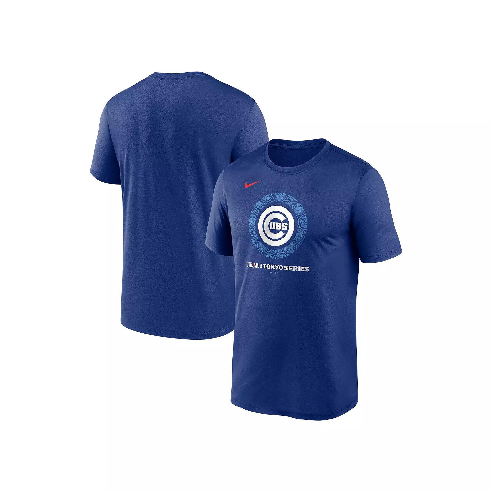 Men's Nike Royal Chicago Cubs 2025 MLB World Tour: Tokyo Series Legend Logo T-Shirt, Size: Medium, Blue Product Image