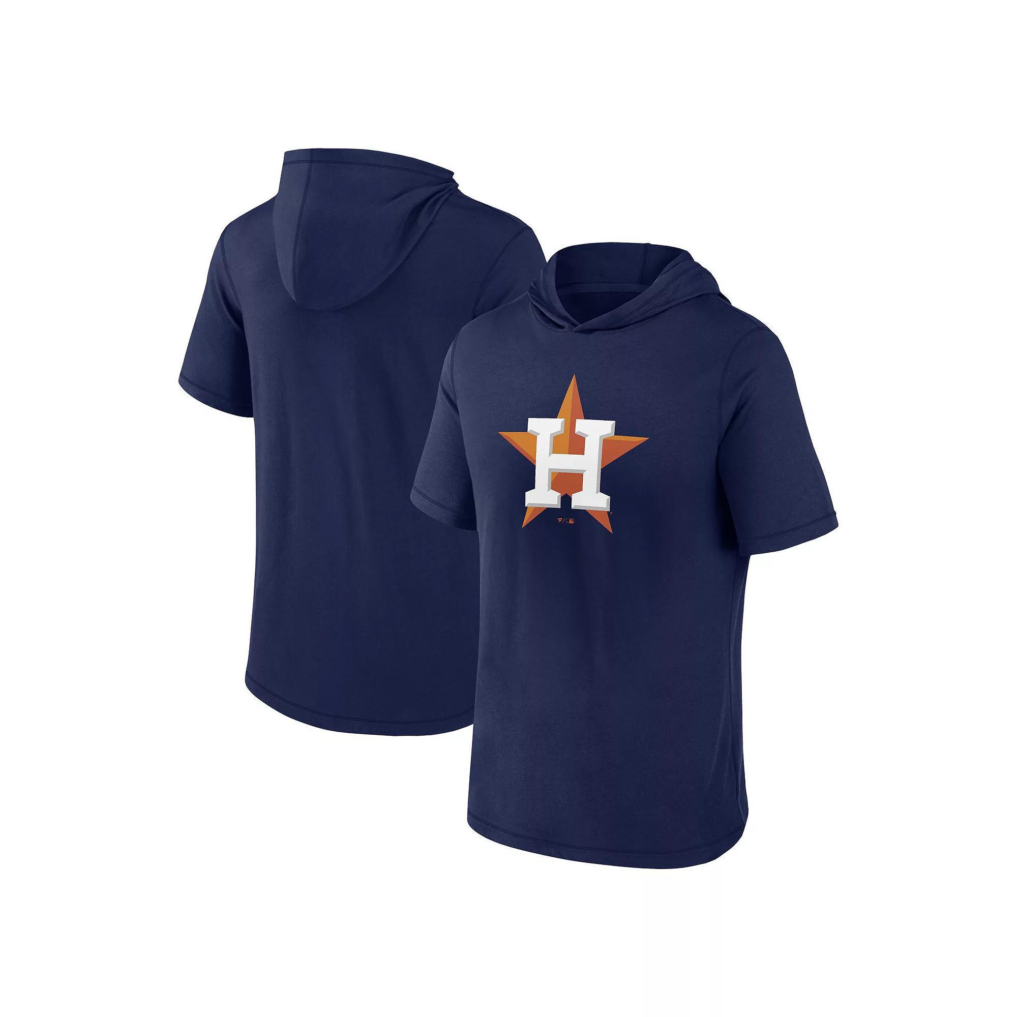 Men's Fanatics Branded Navy Houston Astros Short Sleeve Hoodie T-Shirt, Size: Large, Blue Product Image