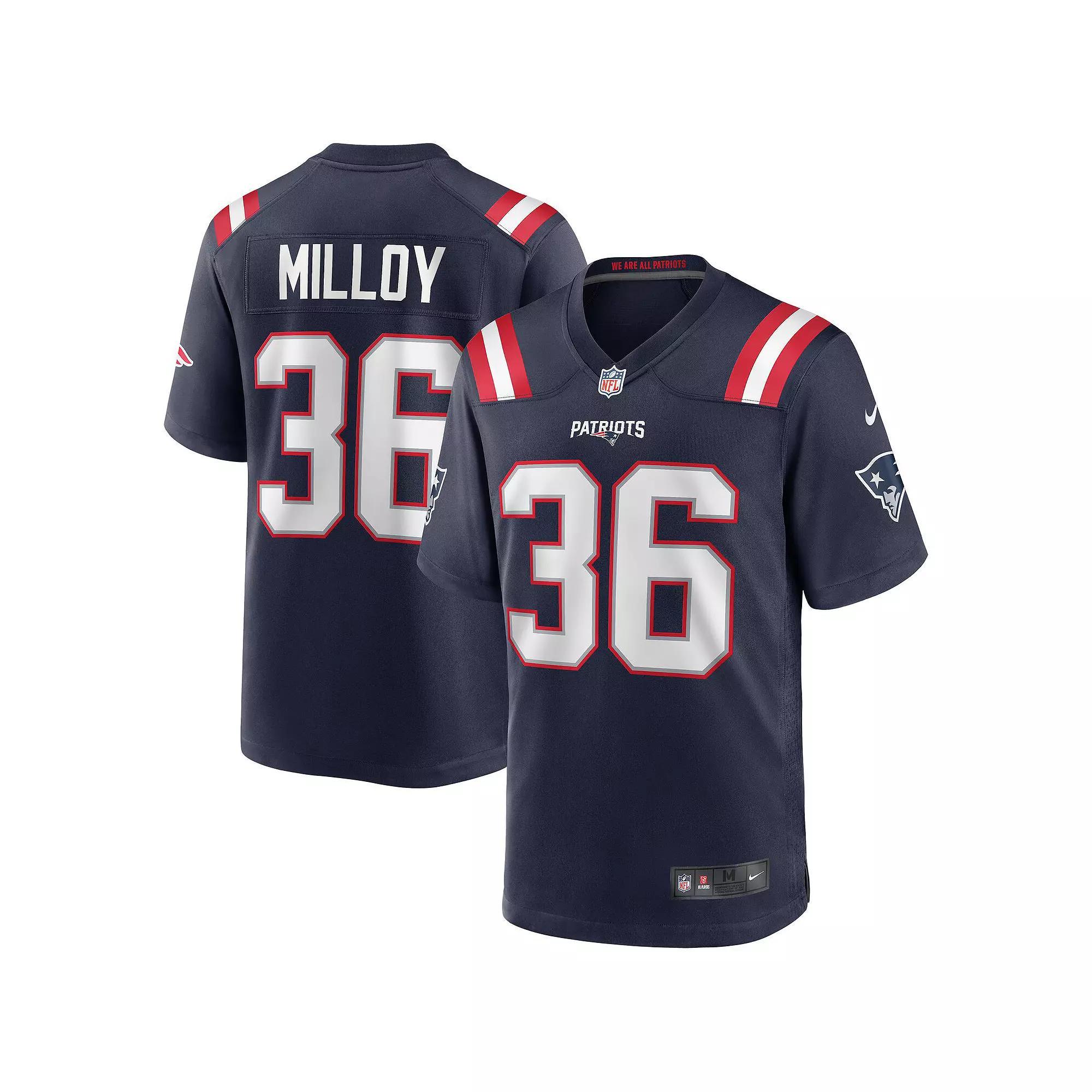 Men's Nike Lawyer Milloy Navy New England Patriots Game Retired Player Jersey, Size: 3XL, Blue Product Image