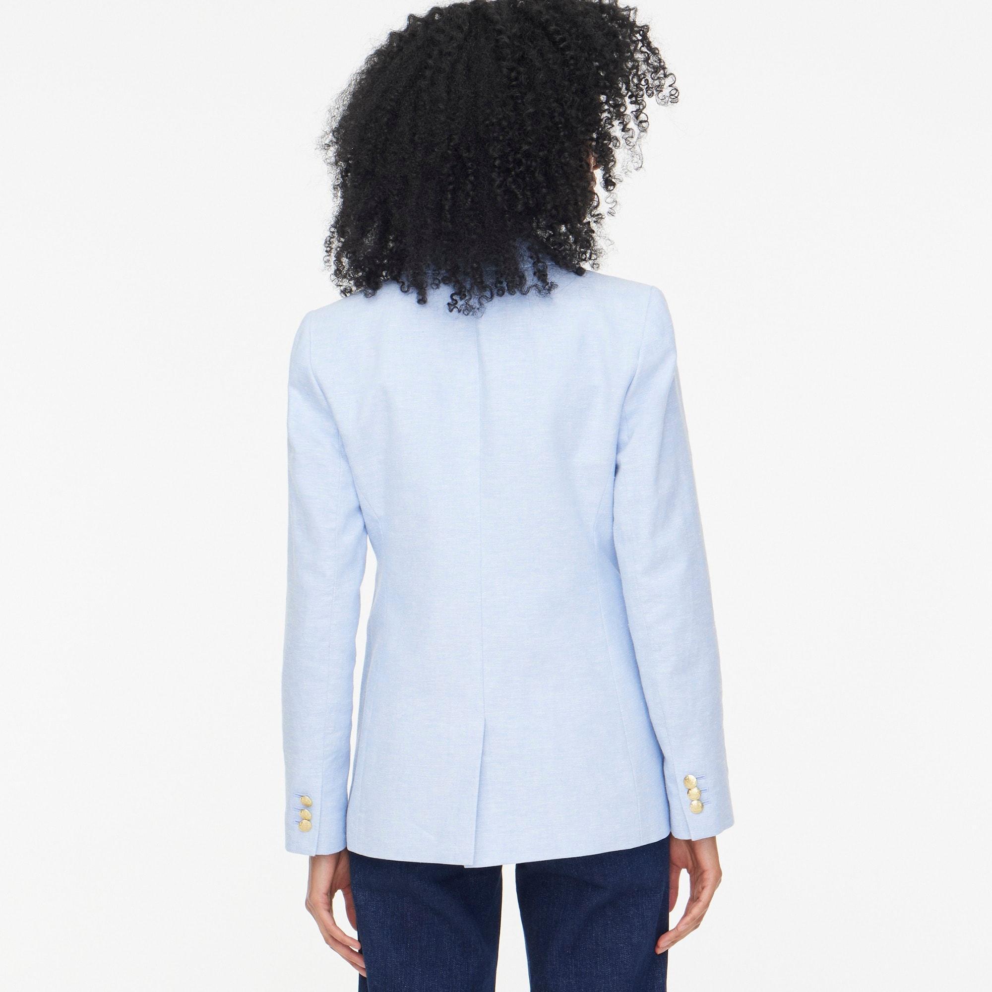 Linen-blend one-button blazer Product Image