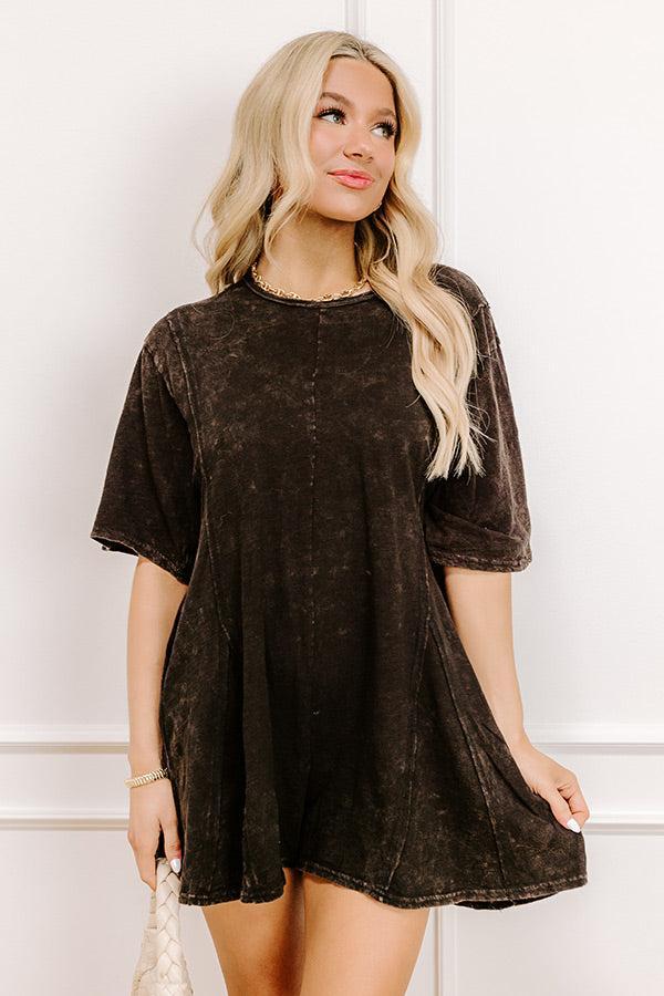 Casual Convo Vintage Wash Romper in Vintage Black Product Image