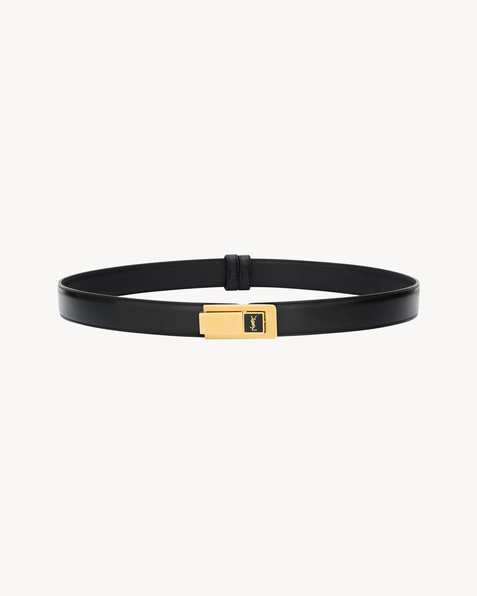 Charniere buckle belt in smooth leather Product Image