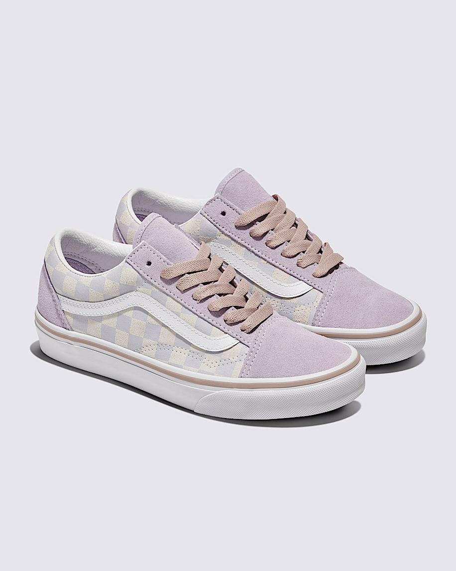 Old Skool Suede Checkerboard Shoe in Evening Haze Lavender / Grey| Vans US Product Image