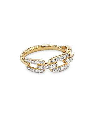 David Yurman 18K Yellow Gold Stax Chain Link Ring with Diamonds Product Image