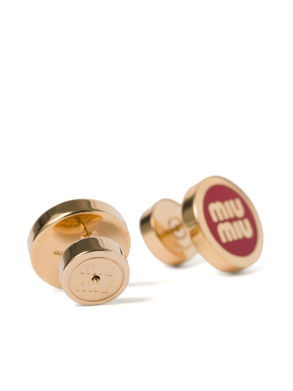 logo-lettering stud earrings Product Image