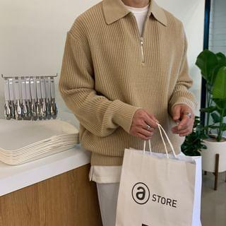Collared Half Zip Sweater Product Image