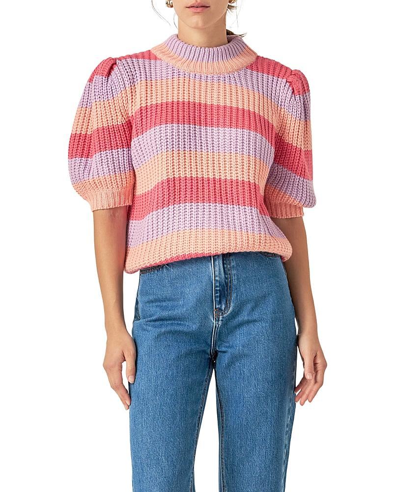 English Factory Womens Stripe Mockneck Sweater Product Image
