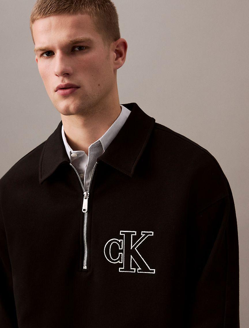 Varsity Monogram Logo Quarter Zip Sweater Product Image