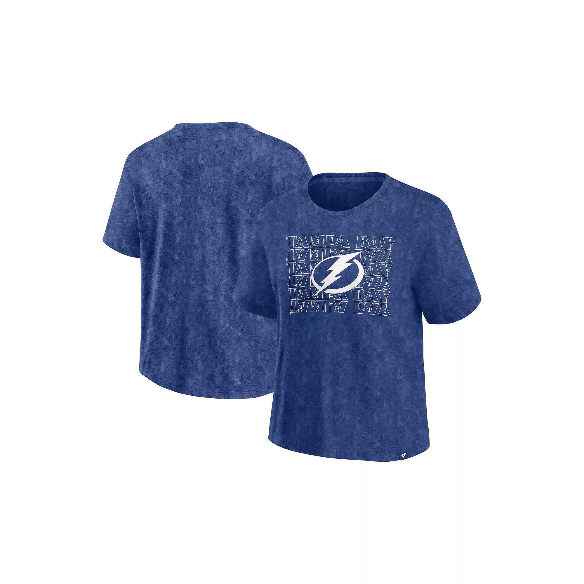 Women's Fanatics  Blue Tampa Bay Lightning Faded Wash T-Shirt, Size: XS, Lgh Blue Product Image