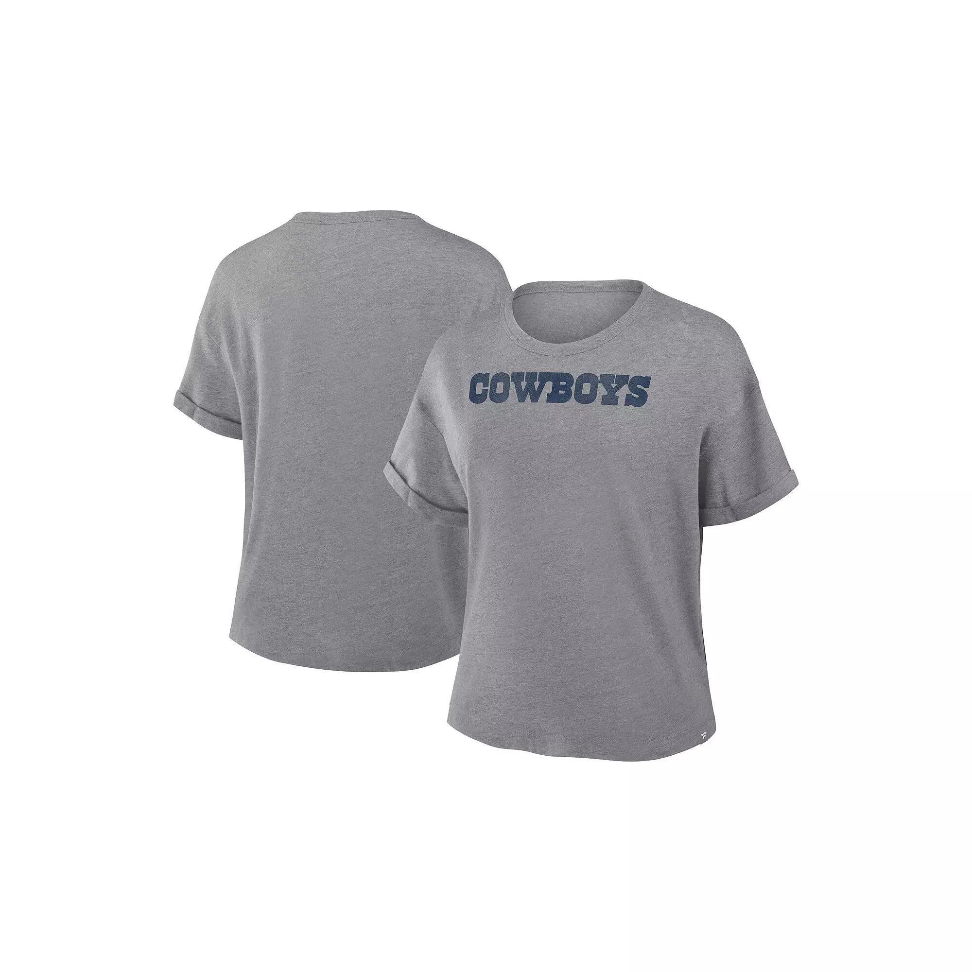 Women's Fanatics Heather Gray Dallas Cowboys Tri-Blend T-Shirt, Size: Medium, Grey Product Image