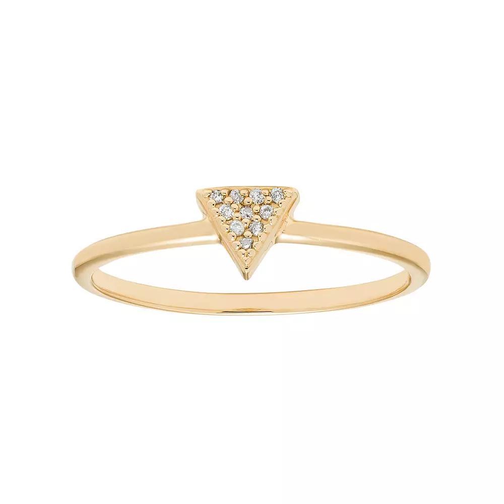 10k Gold Diamond Accent Triangle Ring, Womens Yellow Product Image