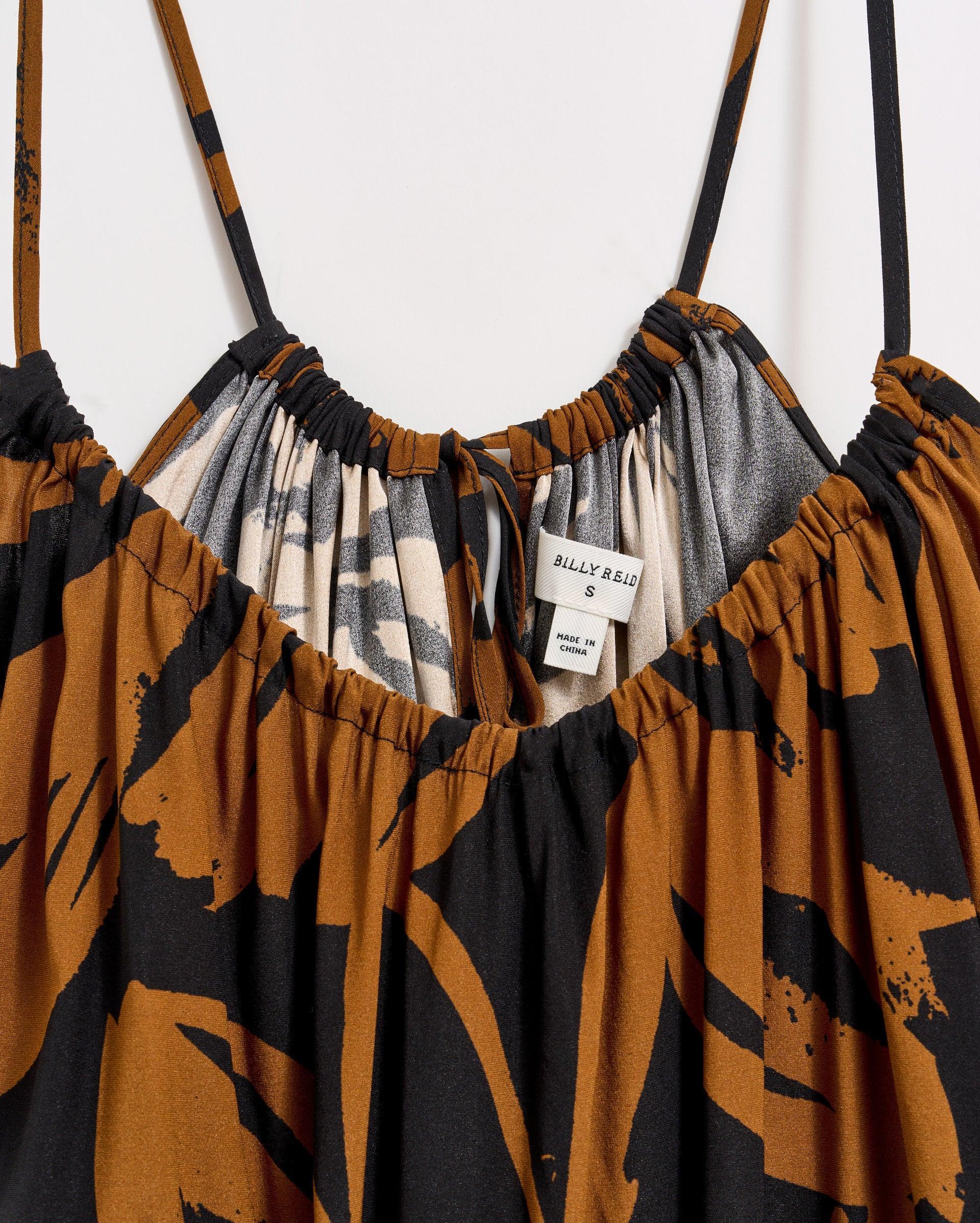 Silk Brush Stroke Floral Shirred Cami -  Product Image