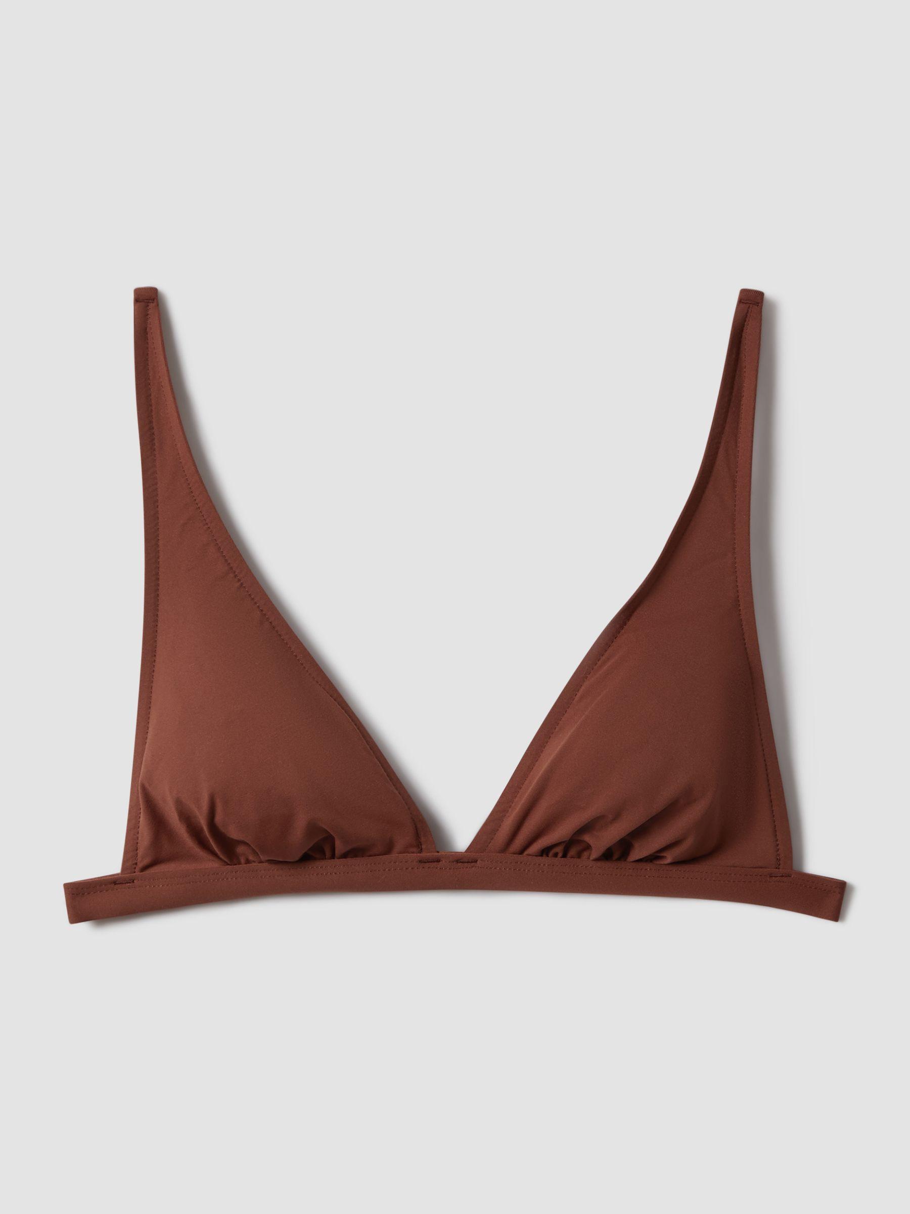 Bondi Born Plunge Neck Bikini Top in Copper Product Image