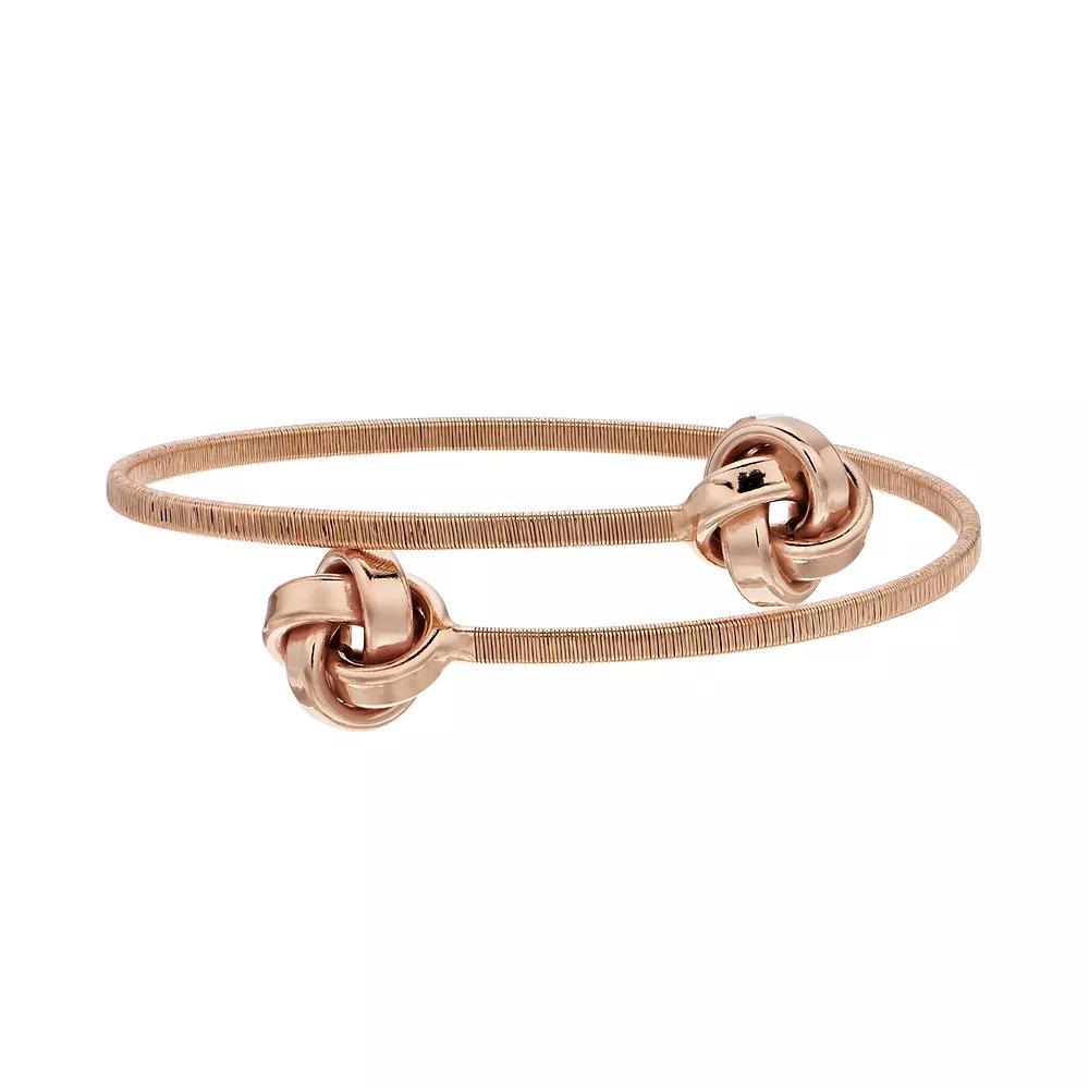 Sterling Silver Love Knot Bangle Bracelet, Women's, 14k Rose Gold Over Product Image