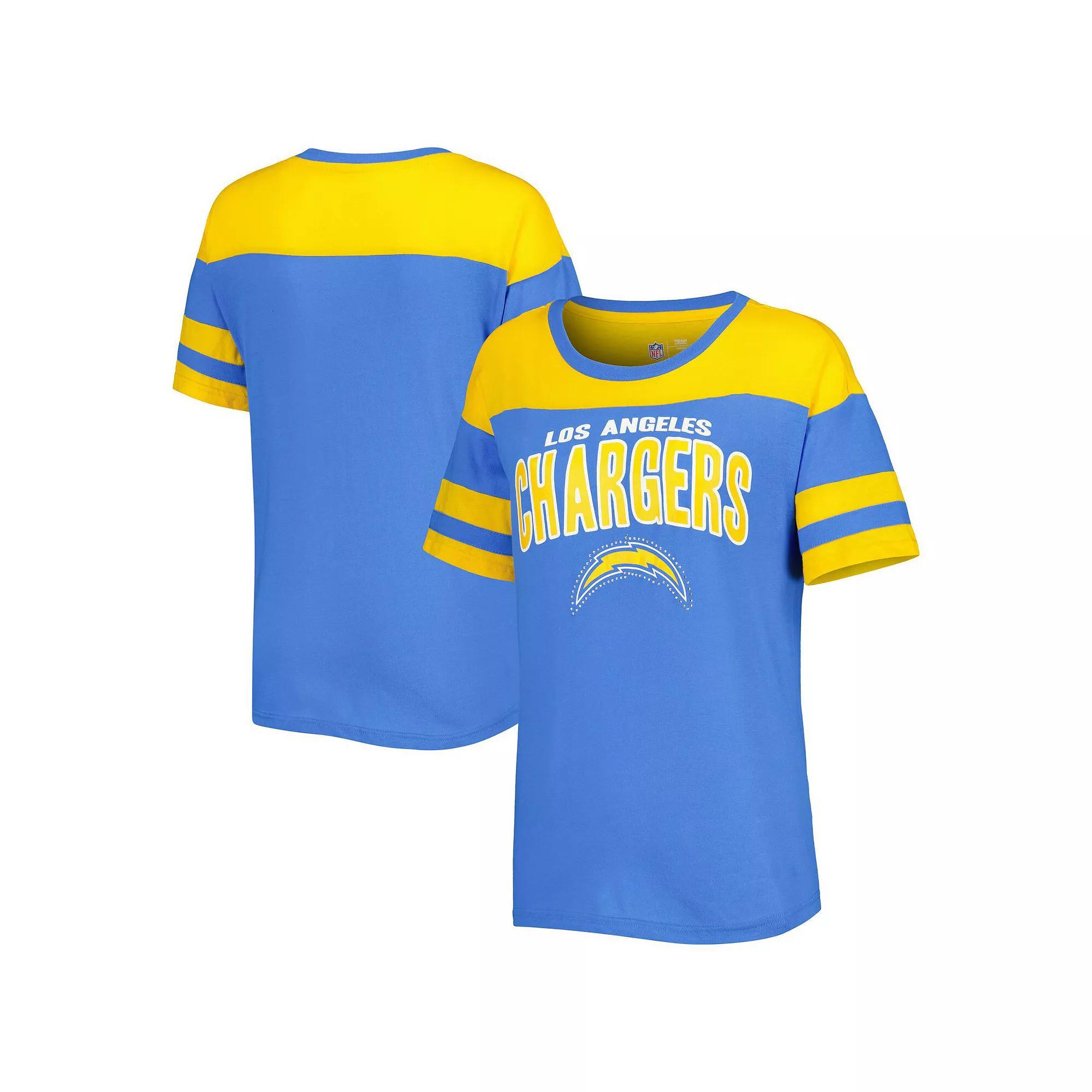 Women's G-III 4Her by Carl Banks Powder Blue/Gold Los Angeles Chargers Play the Ball T-Shirt, Size: 2XL, Light Product Image