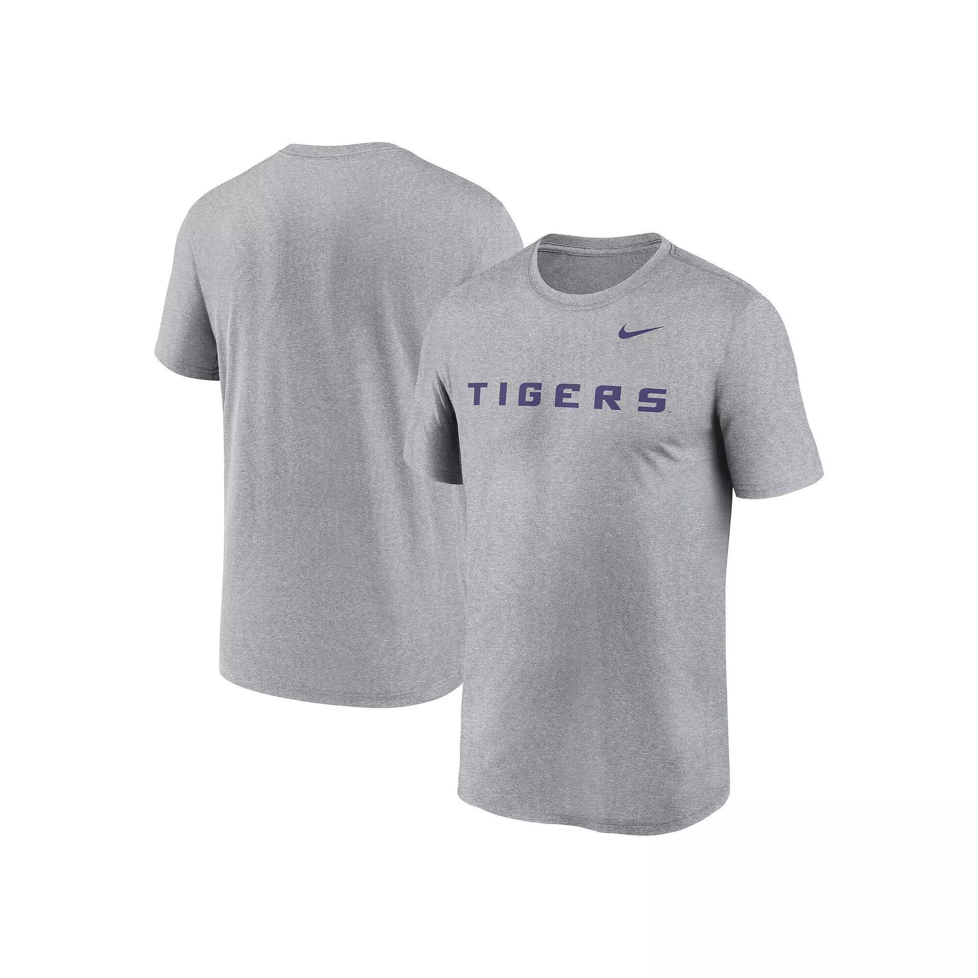 Men's Nike Heather Gray Oregon Ducks Primetime Legend Wordmark T-Shirt, Size: 2XL, Grey Product Image