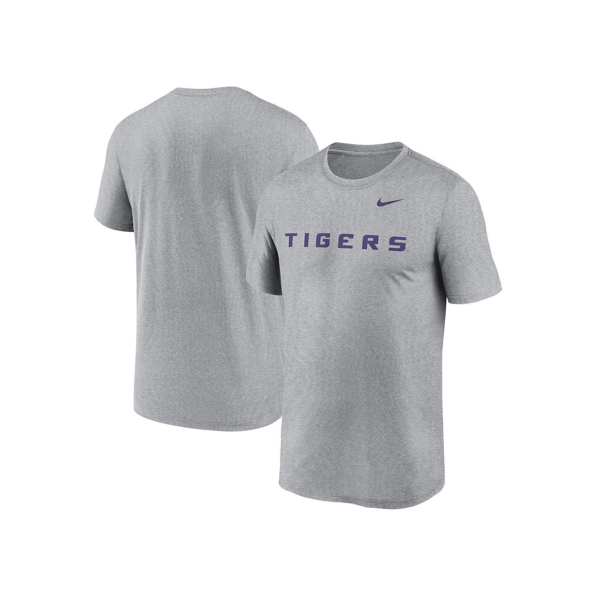 Men's Nike Heather Gray LSU Tigers Primetime Legend Wordmark T-Shirt, Size: Large, Grey Product Image