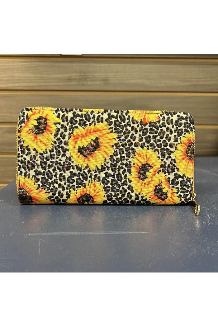 Leopard Cow Animal Flower Printed Wallet Product Image