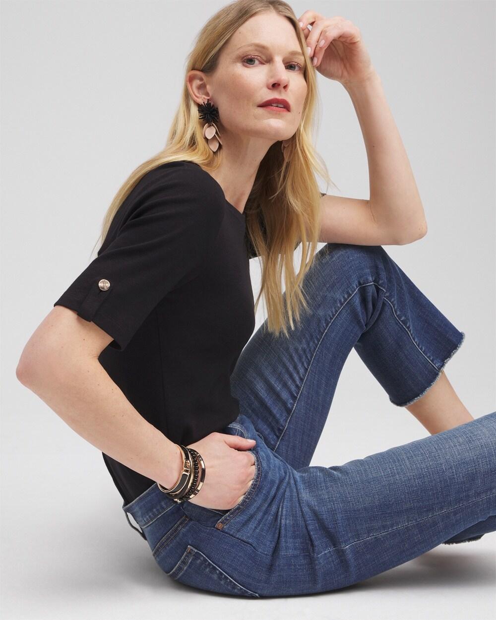 Elbow Sleeve Cotton Tee Product Image