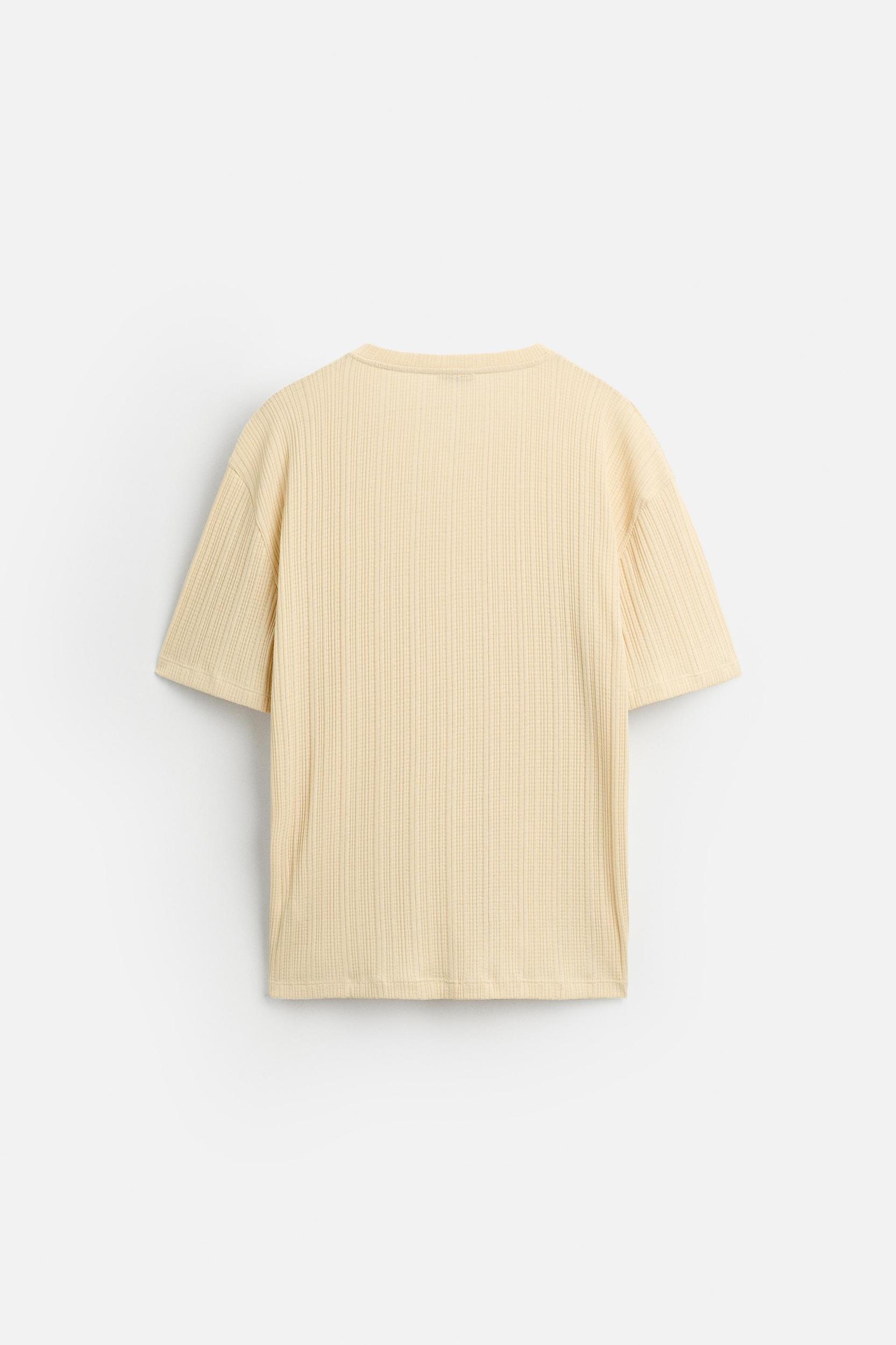 PLEATED BUTTON NECKLINE T-SHIRT Product Image