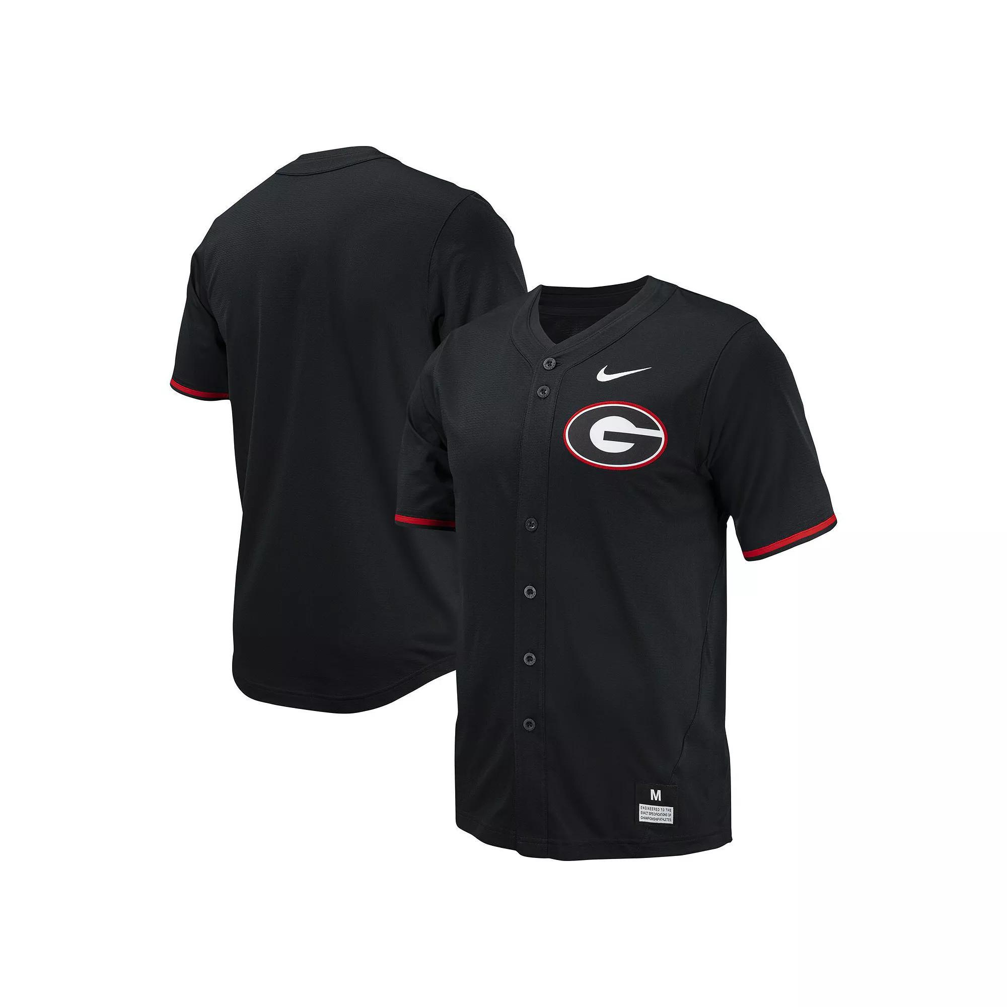 Mens Nike Georgia Bulldogs Replica Full-Button Baseball Jersey Product Image