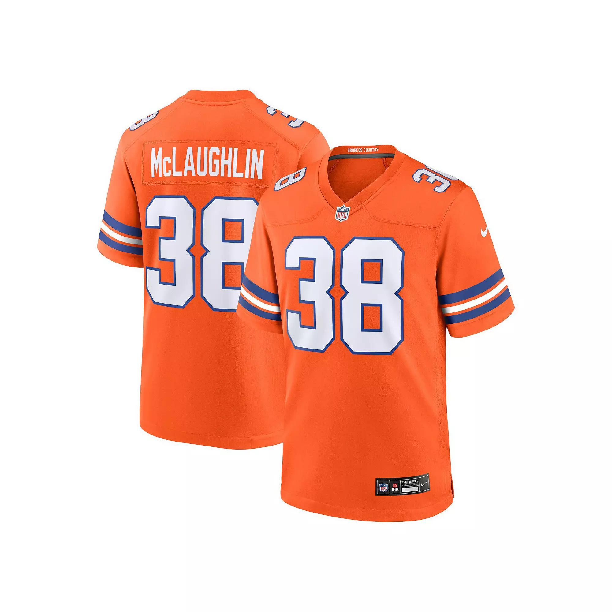 Men's Nike Jaleel McLaughlin Orange Denver Broncos Mile High Collection 1977 Throwback Player Game Jersey, Size: Small Product Image