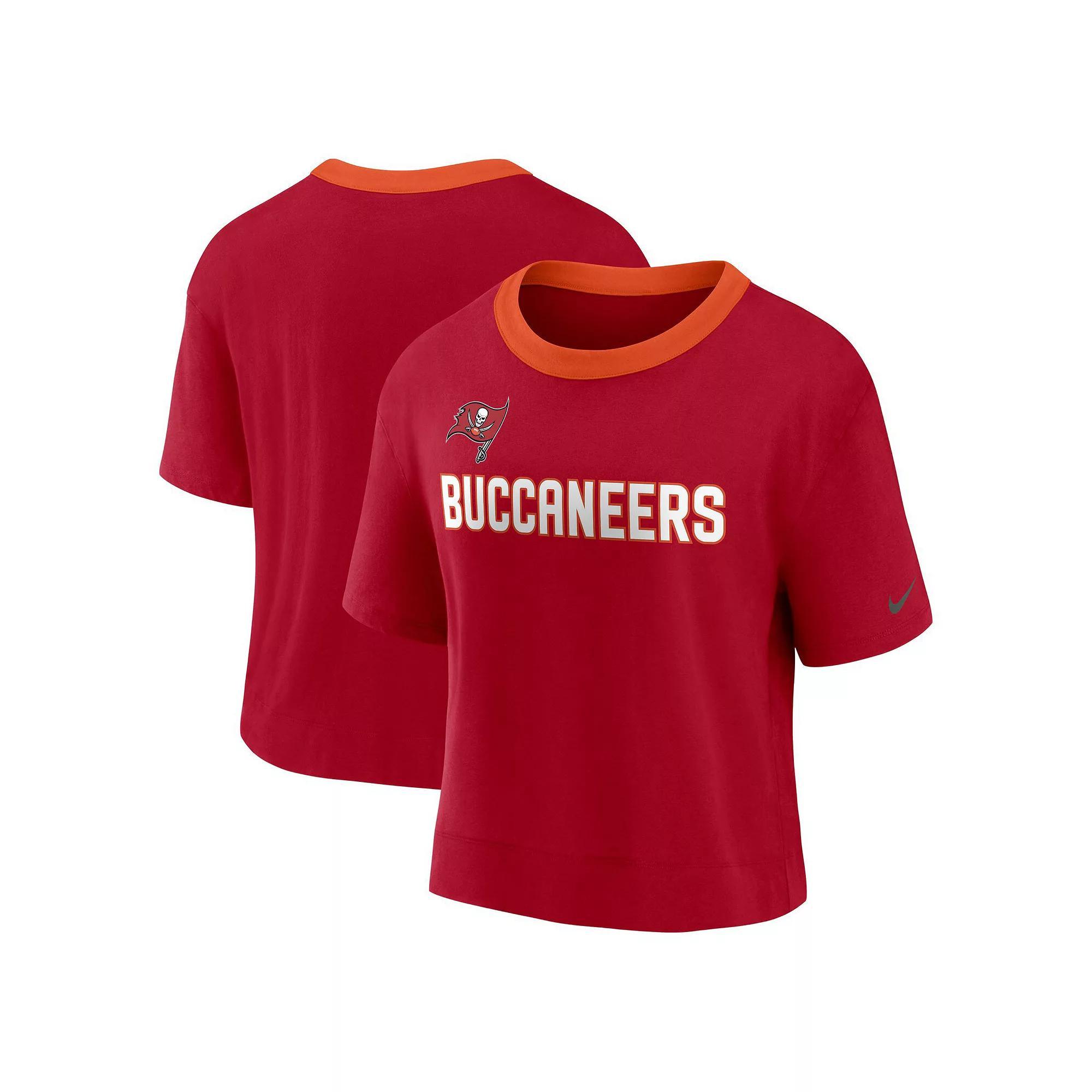Women's Nike Red Tampa Bay Buccaneers High Hip Fashion Cropped Top, Size: Large Product Image