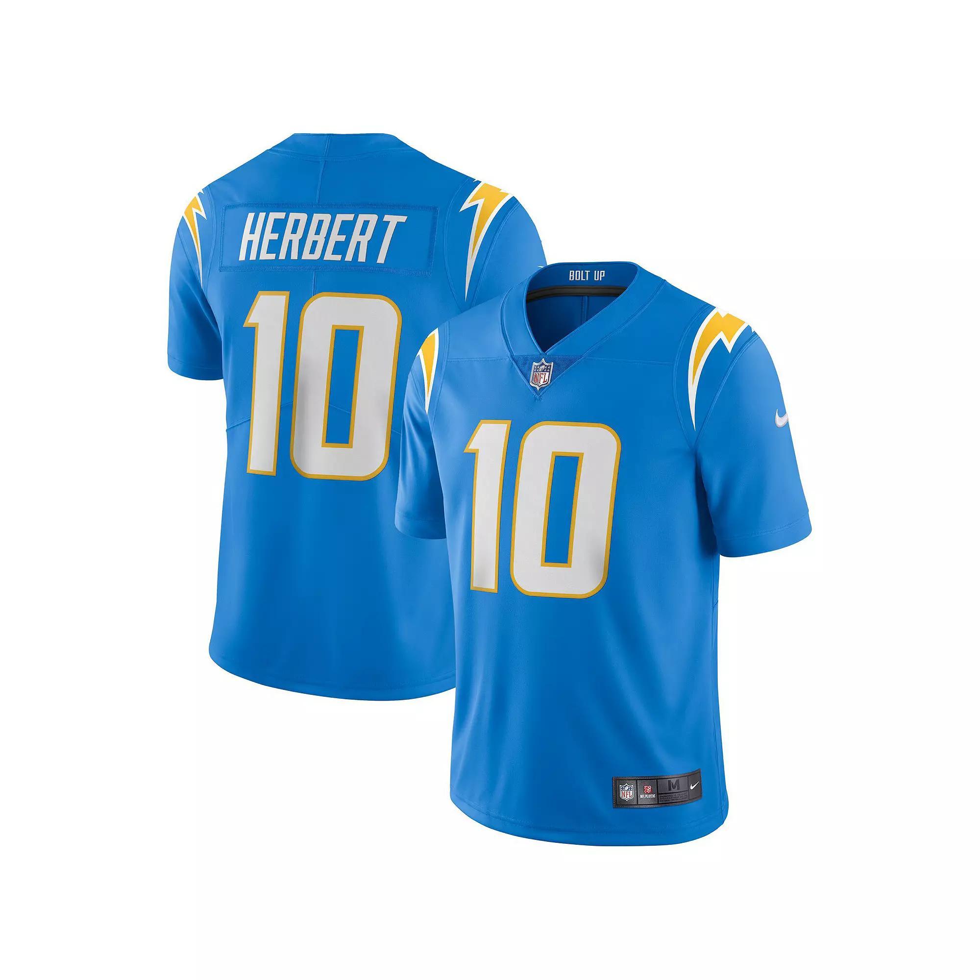 Men's Nike Justin Herbert Powder Blue Los Angeles Chargers Vapor Limited Jersey, Size: Small, Light Product Image