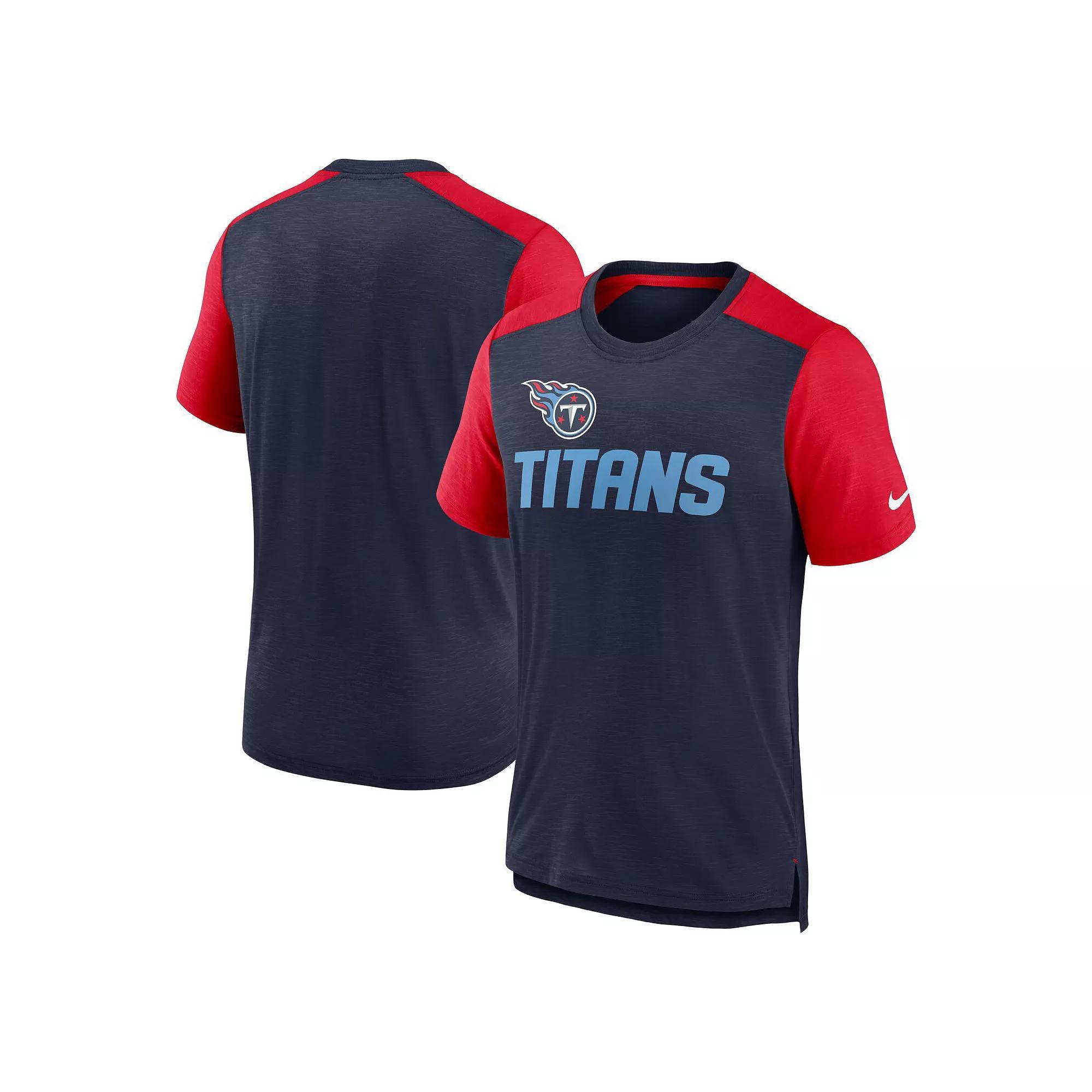 Men's Nike Heathered Black/Heathered Scarlet San Francisco 49ers Color Block Team Name T-Shirt, Size: Small, Charco Product Image
